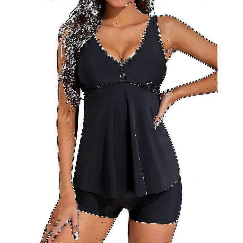Maillot de bain pour femmes V Neck Padded Tankini Set Summer Beach Swimsuit