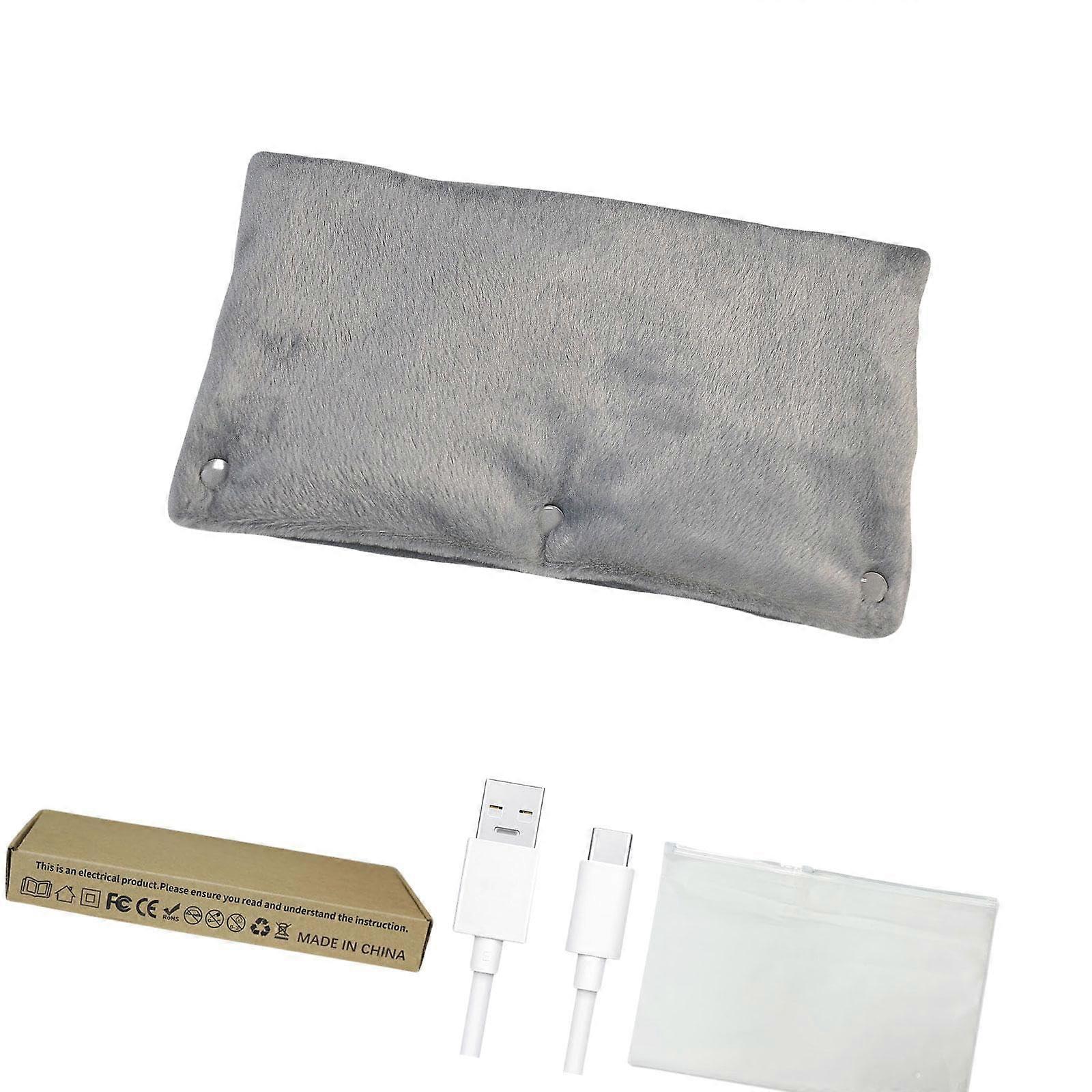 Hand Warmer Electric Heated Pad with 2 Heating Areas for Cold Weather - Grey Portable Rechargeable Heating Device