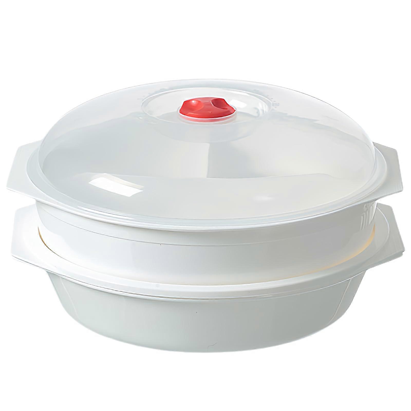 Microwave Plates Set of 2 with Lid, BPA-Free Meal Prep Boxes, 2 Compartments, Microwave-Safe with Ventilation for Heating and Freezing