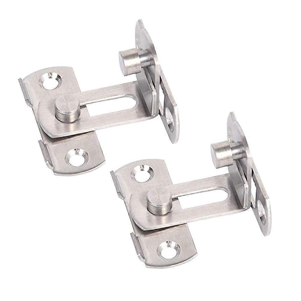 Door Latches Hardware Right Angle Door Lock Buckle Sliding Lock for Indoor Installation Silver 7 x 5.7 x 4.5 cm 2Set