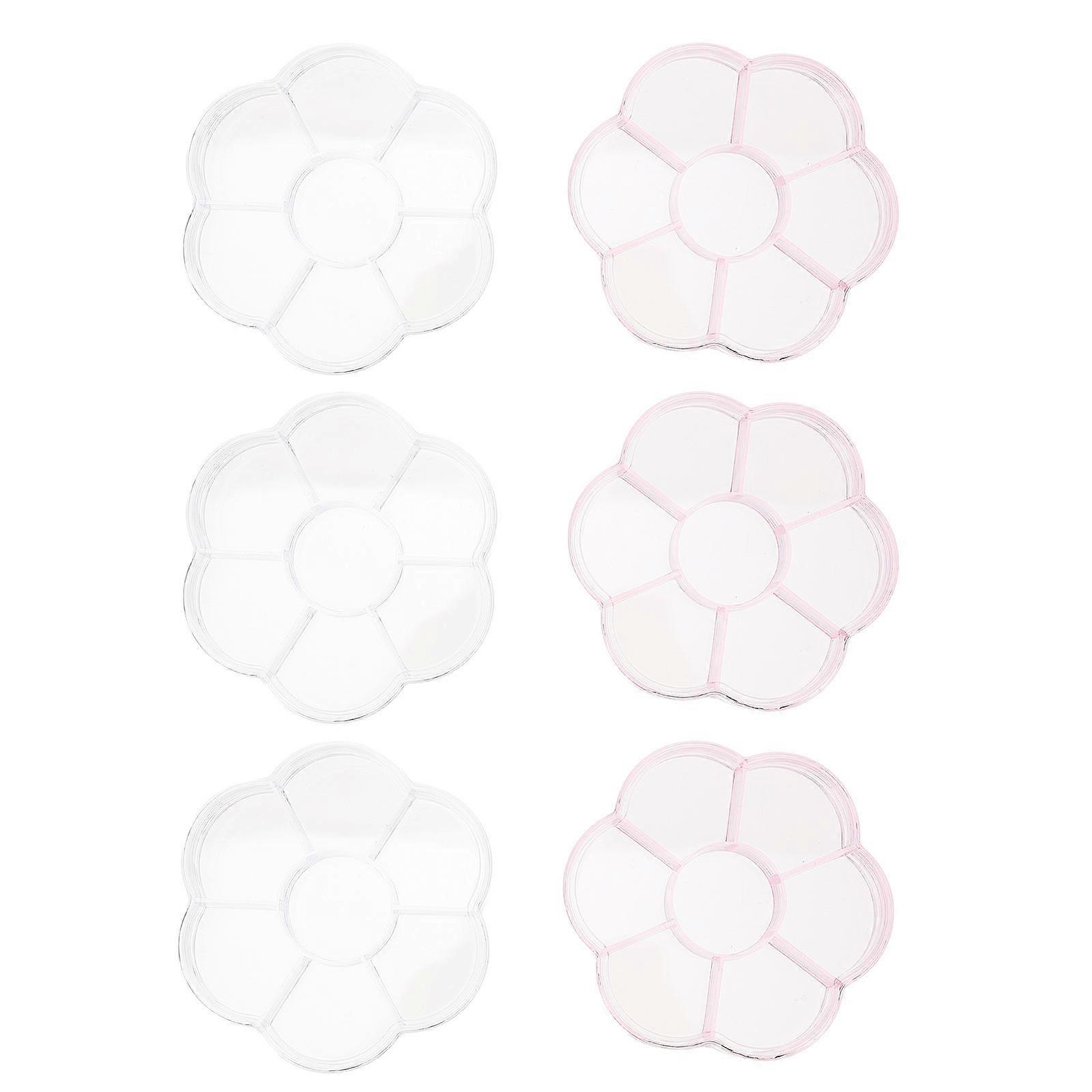 Multi-Grid Storage Boxes Vanity Organizer Bedroom Use Pink 10x2cm Organization 6Pcs