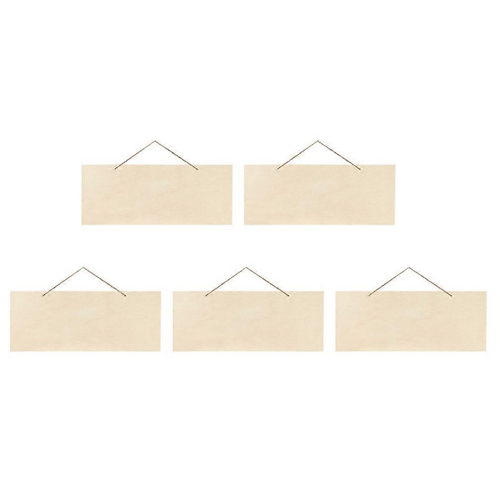 5 Pack Light Yellow Unfinished Wood Signs for DIY Projects Smooth Surface for Crafting Decoration