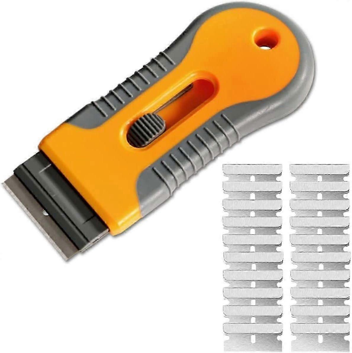 Glass and Ceramic Scraper - Window Cleaning Tool with 20 Replacement Parts for Removing Sealant Labels, Decal and Oven Glue