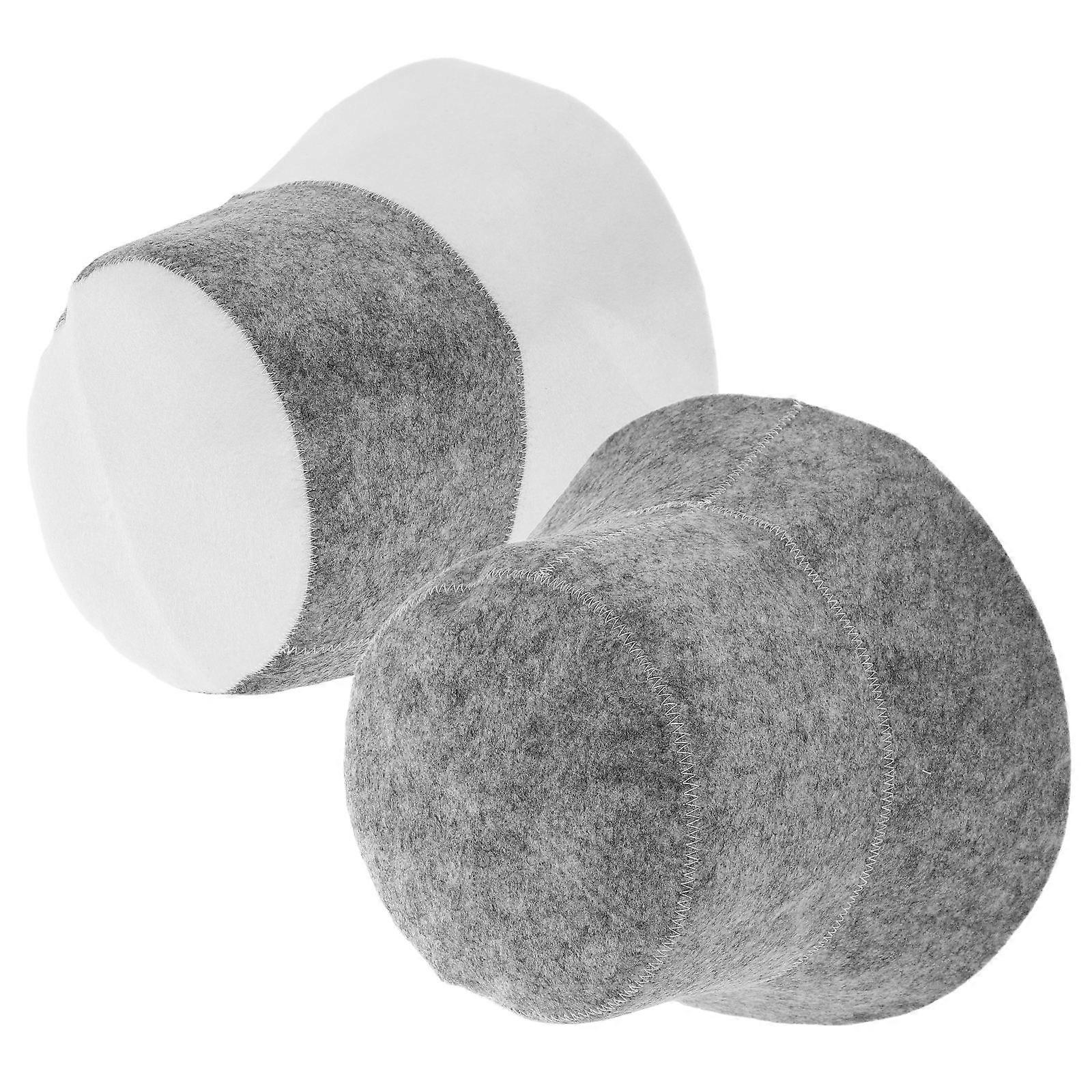 Soft Felt Sauna Hat 2 Pack Unisex Sweat Absorbing Lightweight Headwear for Bathing, Spa, and Face Washing Use Thickened Flexible Skull Cap Beanie