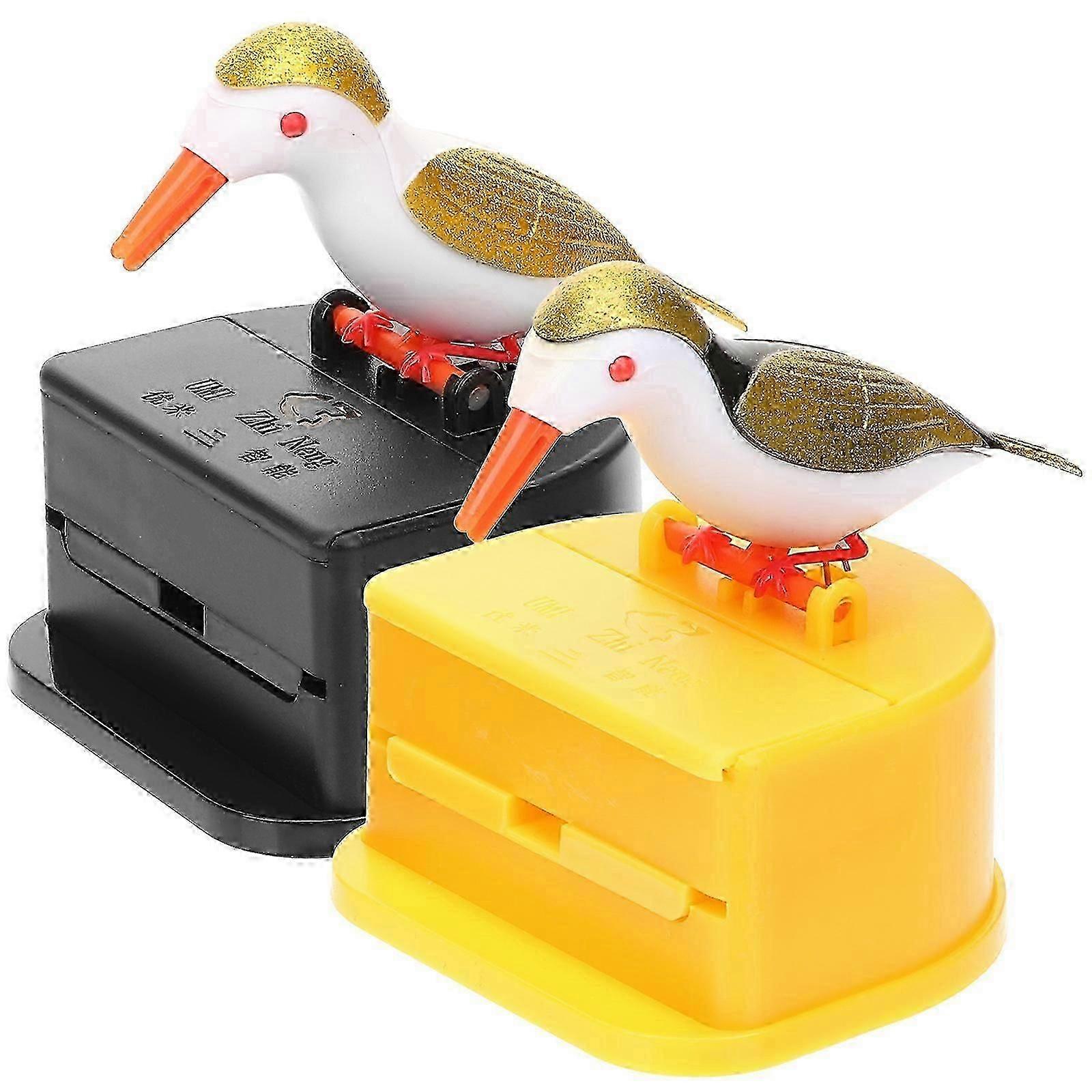 2Pcs Toothpick Dispenser Bird Toothpick Box Push Type Toothpick Storage Box for Restaurant