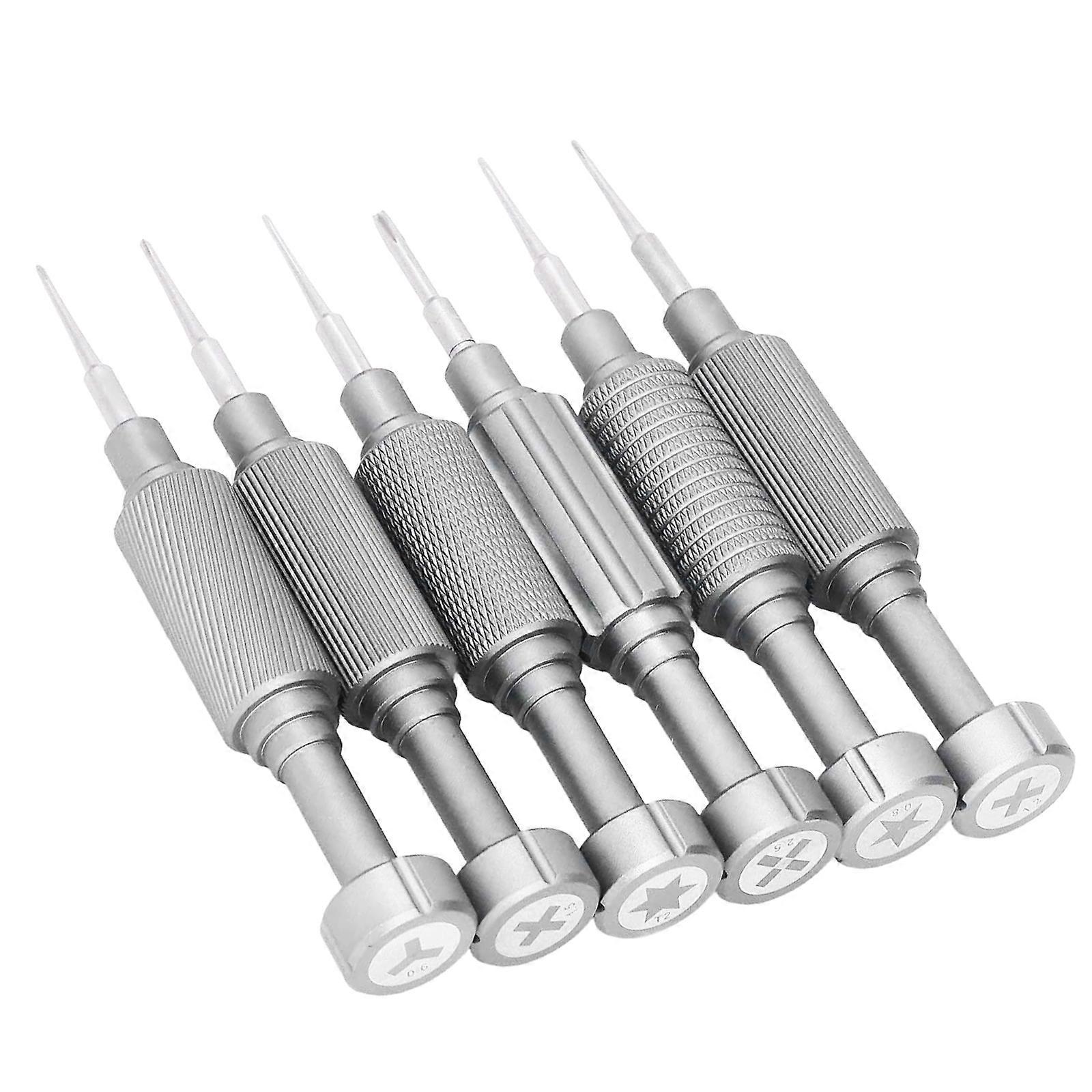6-in-1 Precision Screwdriver with Magnetic Tips Non-slip handle, Silver