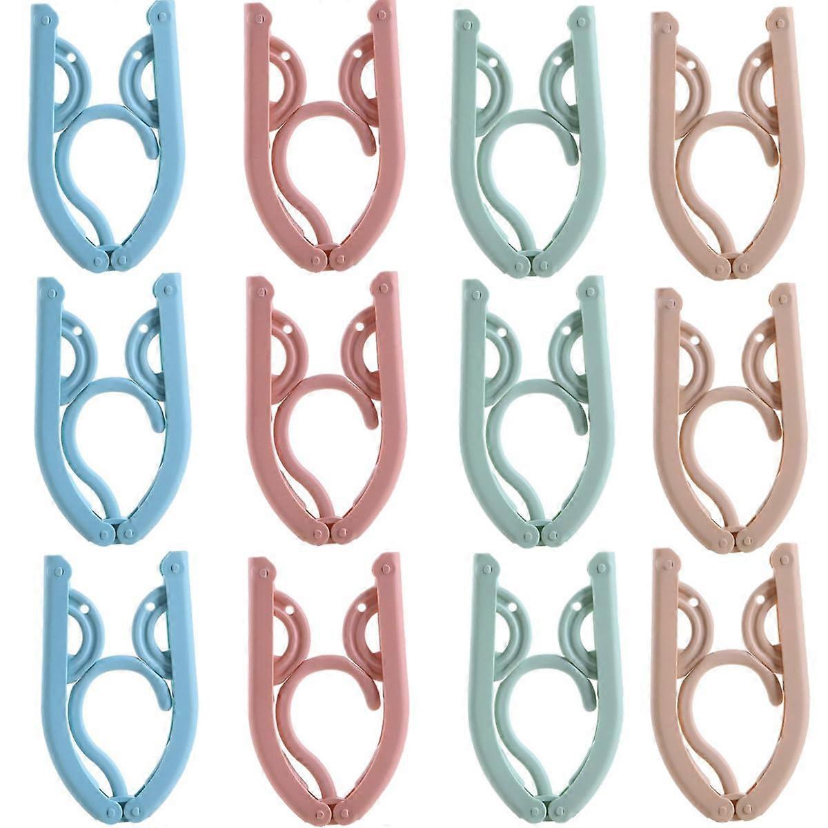 Pack of 12 Foldable Clothes Hangers, Space Saving, NonSlip for Home, Travel