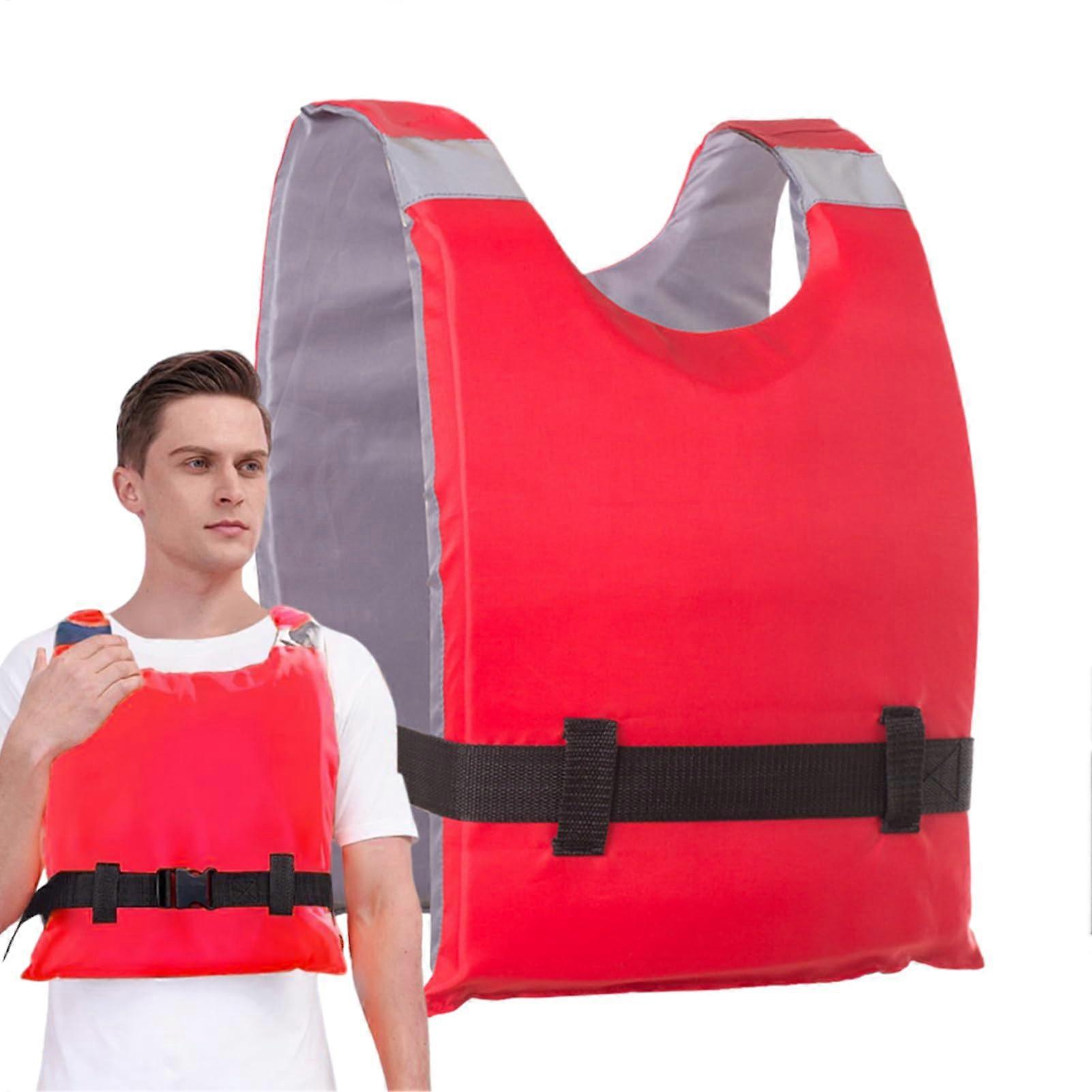 Adult Life Jacket Lightweight With Reflective Strips For Stand-Up Paddleboarding, Kayaking, Sailing - Red