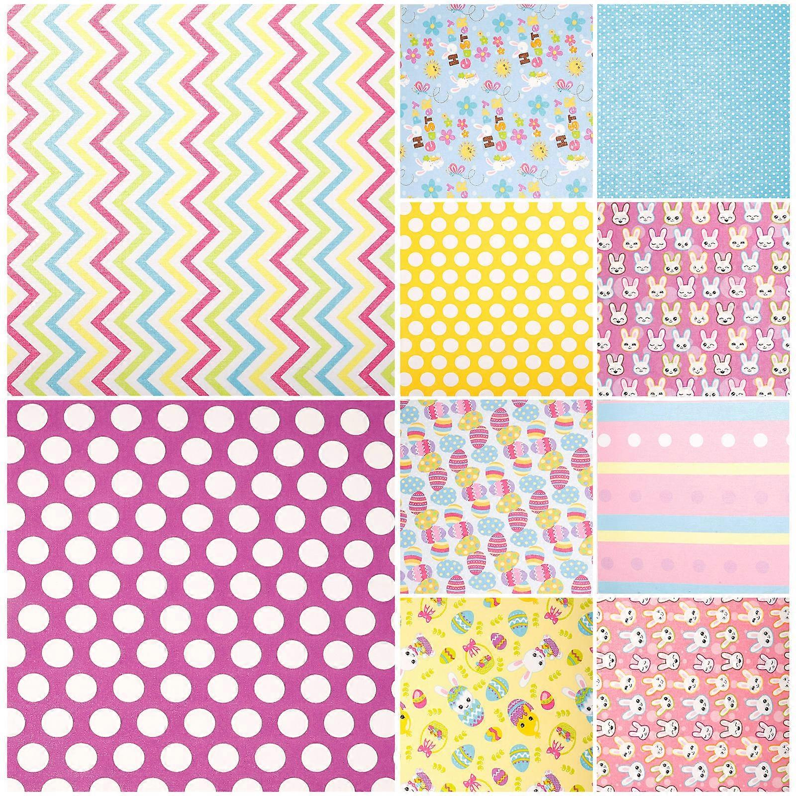 Cotton Fabric Quilting Fabric Clothes Decoration Green Color 25.00X25.00cm 10Pack