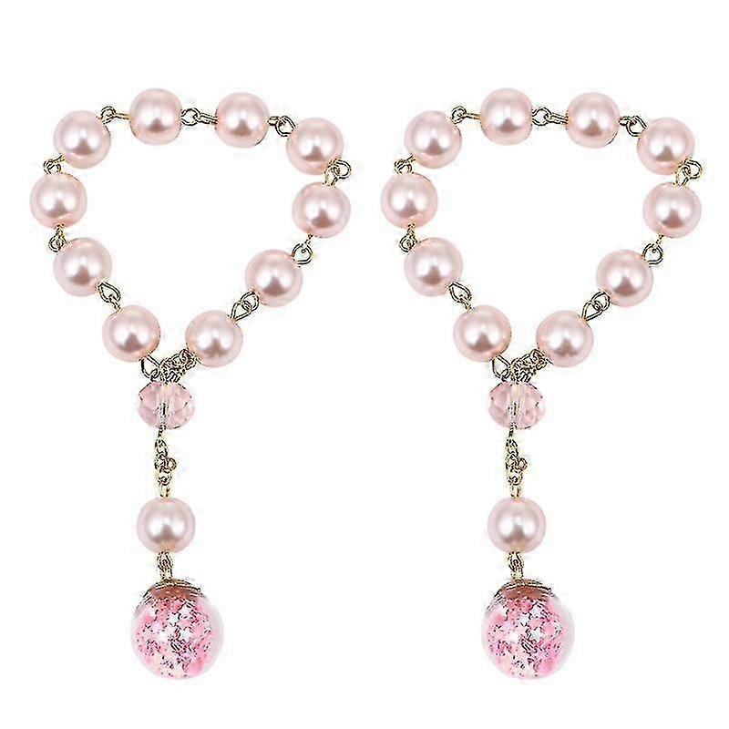 2pcs Versatile Bangles Comfortable Wrist Chains Artificial Pearl Bracelets