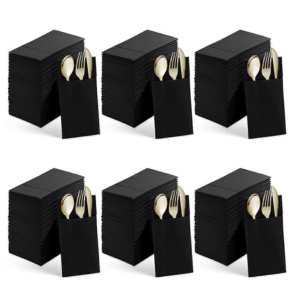 50PCS Disposable Dinner Napkins with Built-in Flatware Pocket,Prefolded Cloth Like Paper Napkins for