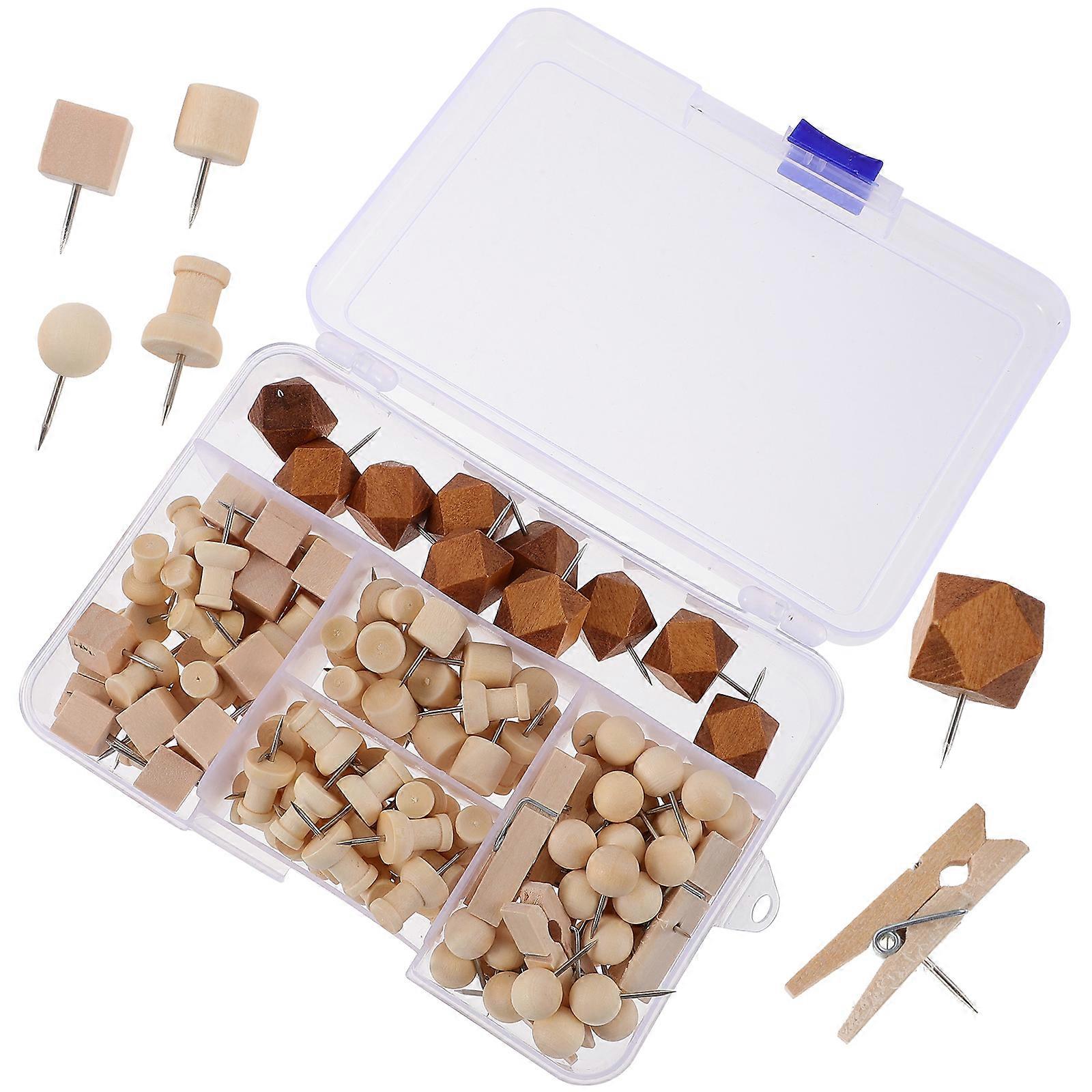 Creative Push Pin Multi-Function Wood Pushpins Map Marking Activities 128
