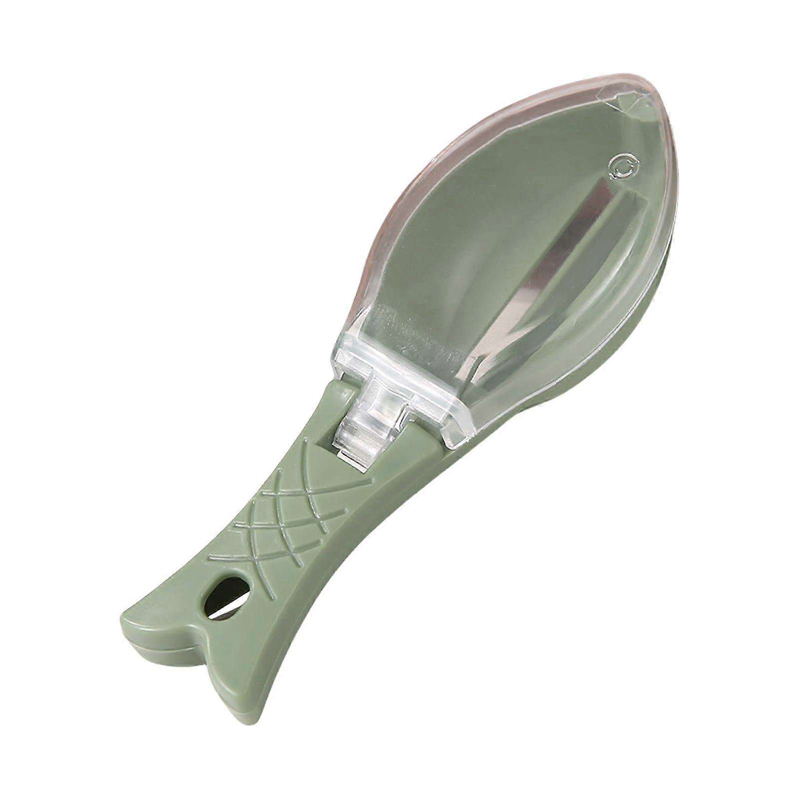Easytouse fish scaler tool, fish scale remover, descaling device for hobby cooks and professional kitchen utensils, green