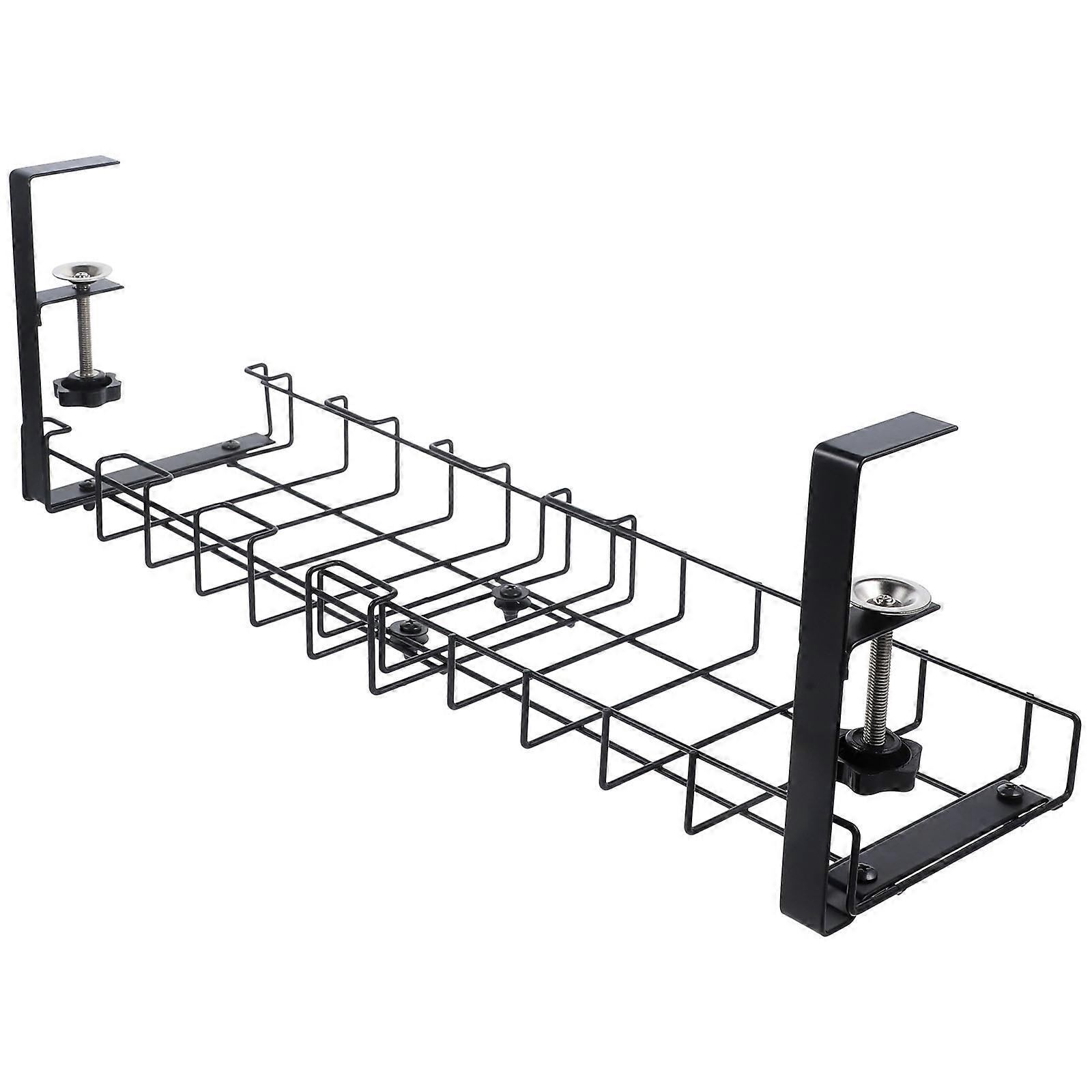Under Desk Wire Organizer Carbon Steel Storage Solution Office Home Use 1Pack Cable Management Rack