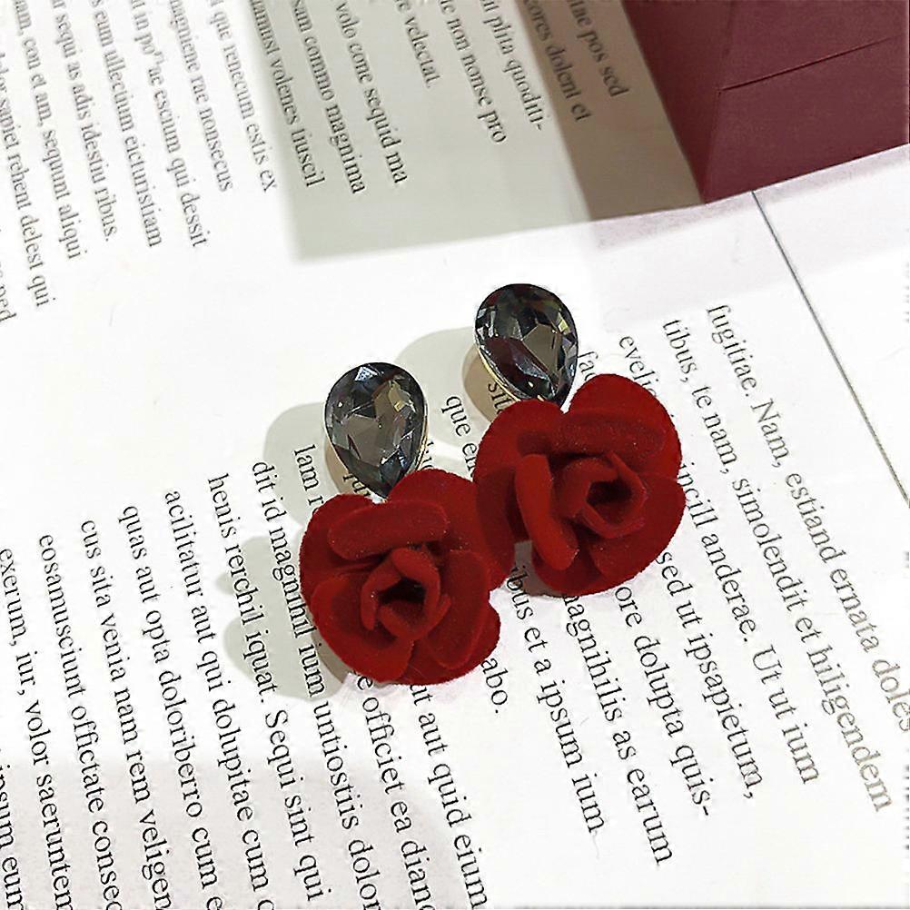 Pendientes Perforados Para Forma Pendientes Pendientes Rojo 3.2 * 2.2cm 1Par