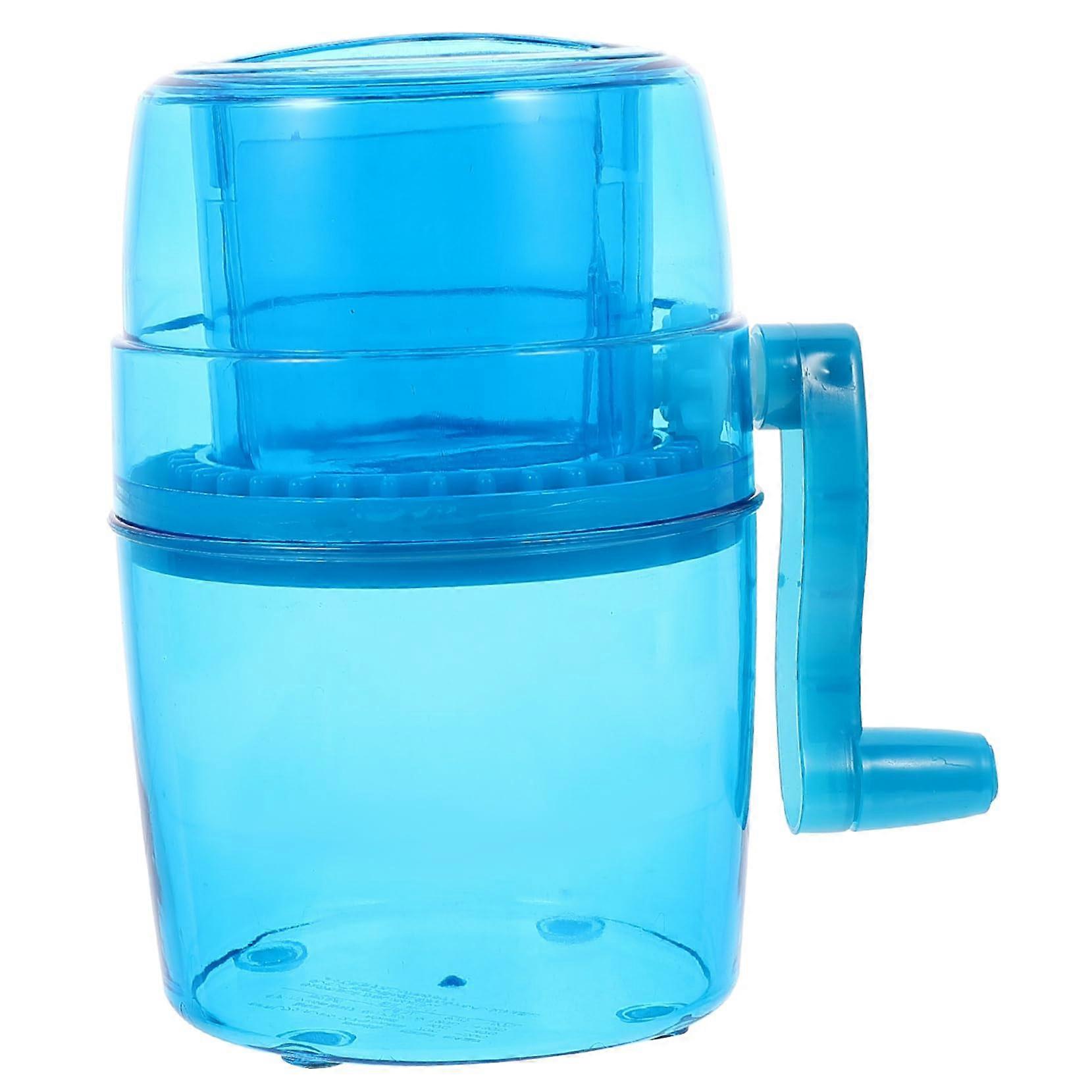 Handcrafted Shaved Ice Bucket Razor Ice Breaker Handheld Ice Crusher Manual Ice Shaver User Guide Mini Ice Crusher ABS Blue