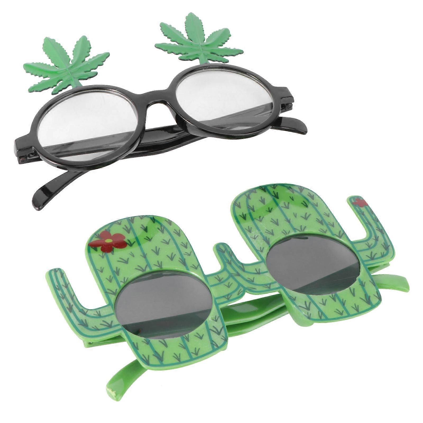 Party Props for Photobooth Cactus Shape Cartoon Design Casual Party 2Pcs