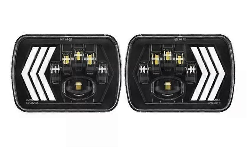 2 Faros Unidad Cuadrada Rectangular Leds 5x7 Alta/baja 7