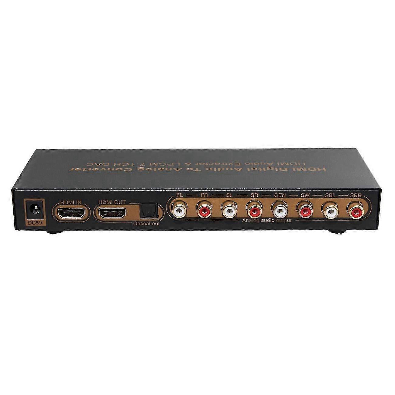 LPCM HDMI 兼容 7.1 音频转换器 HDMI 兼容音频分配器 光纤 RCA 输出 EU Plu