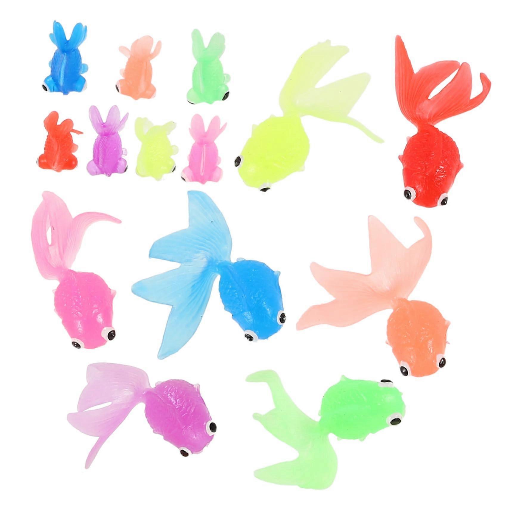 14 Pieces Realistic Floating Goldfish for Aquarium Decoration, Durable Fish Figures for Garden and Table Decor