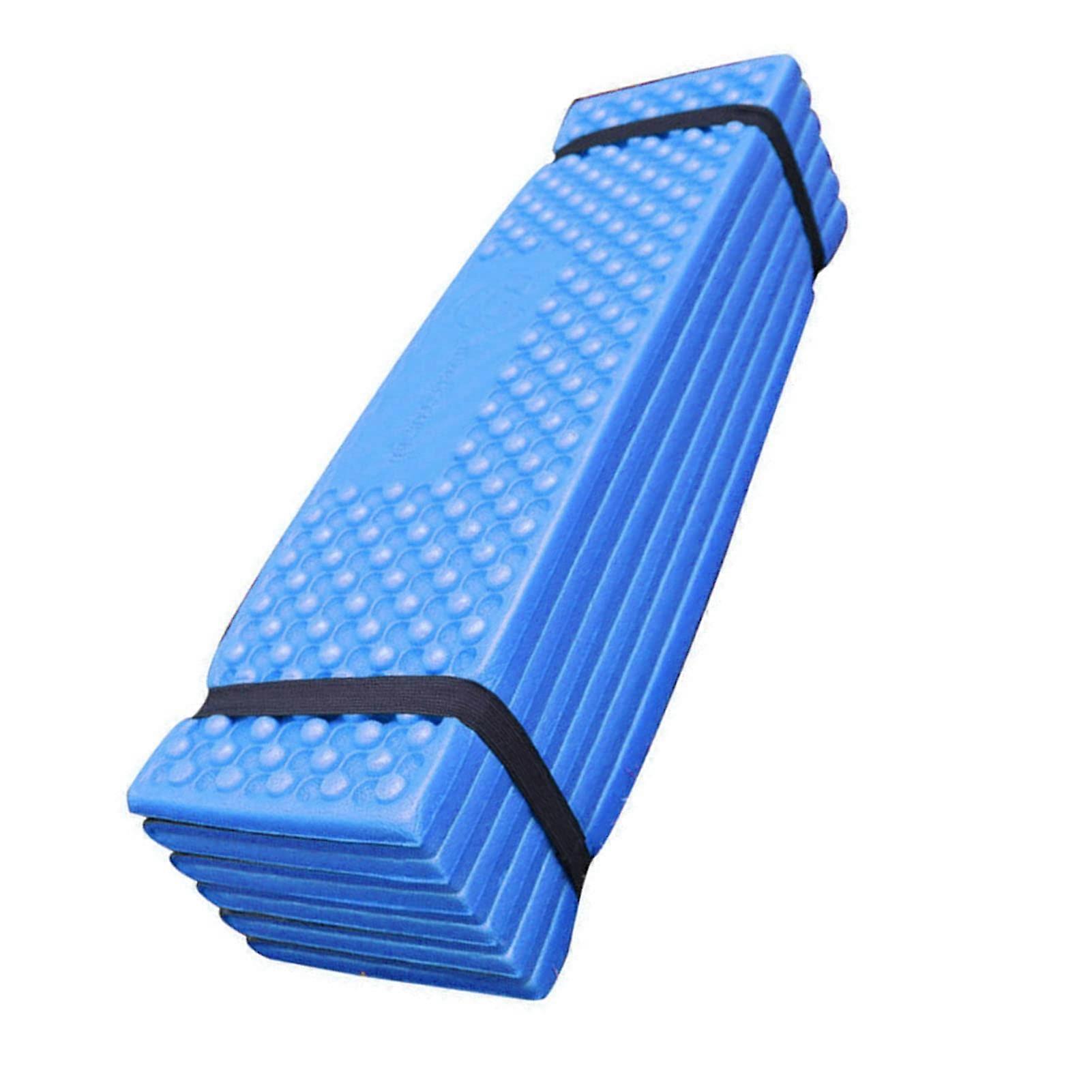 Foldable Sleeping Mat, Soft PVC Thickened Pad with Space Saving Design for Camping, Home, Fitness, Nap Blue Black