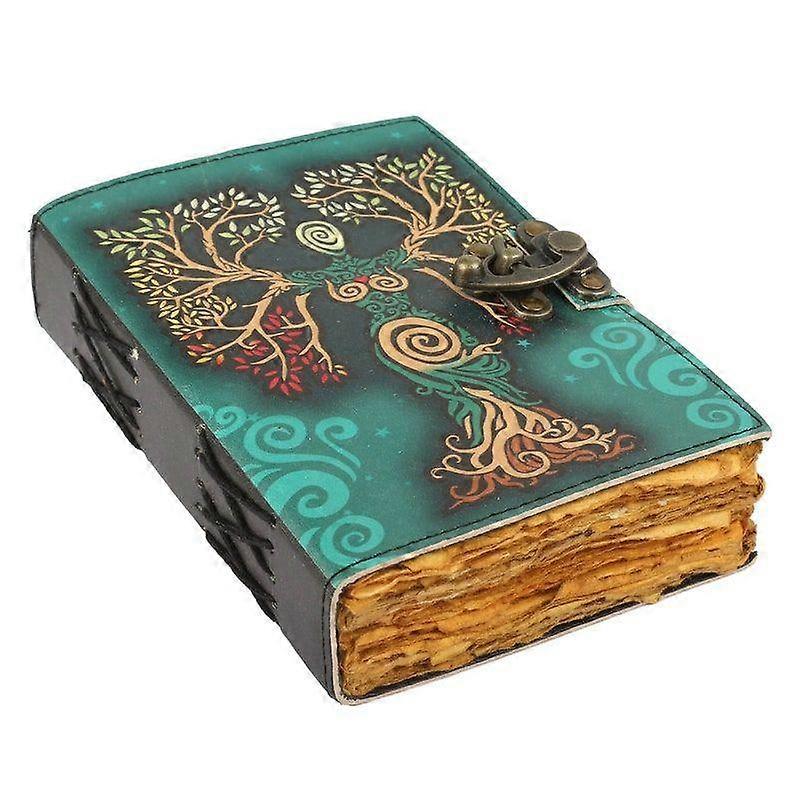 Grimoire Leather Journal with Mother of Earth Versatile Blank Spell Book of Shadows, Sketchbook, Notebook Perfect Leather Gift for Him