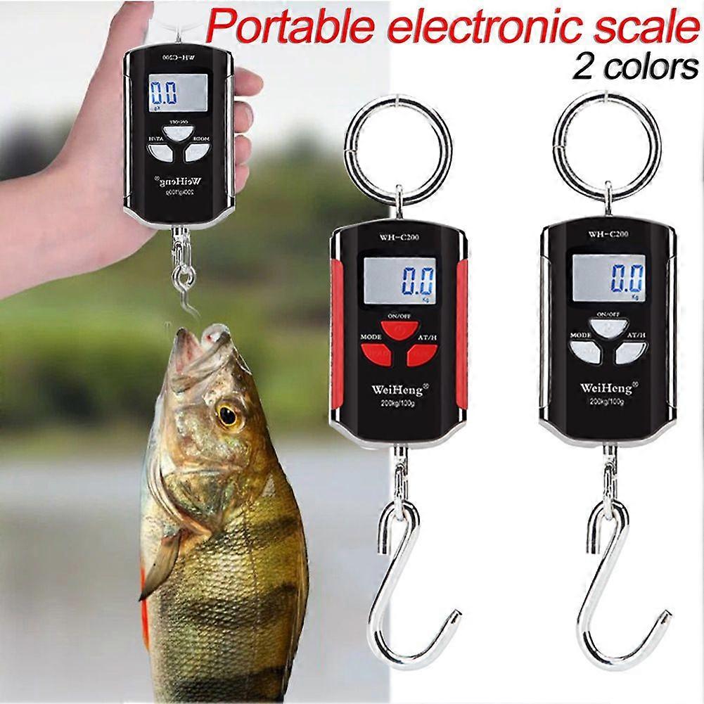 WH-C200 portable electronic crane scale hunting scale mini portable electronic hook scale weighs 200kg for pigs and sheep, random colors