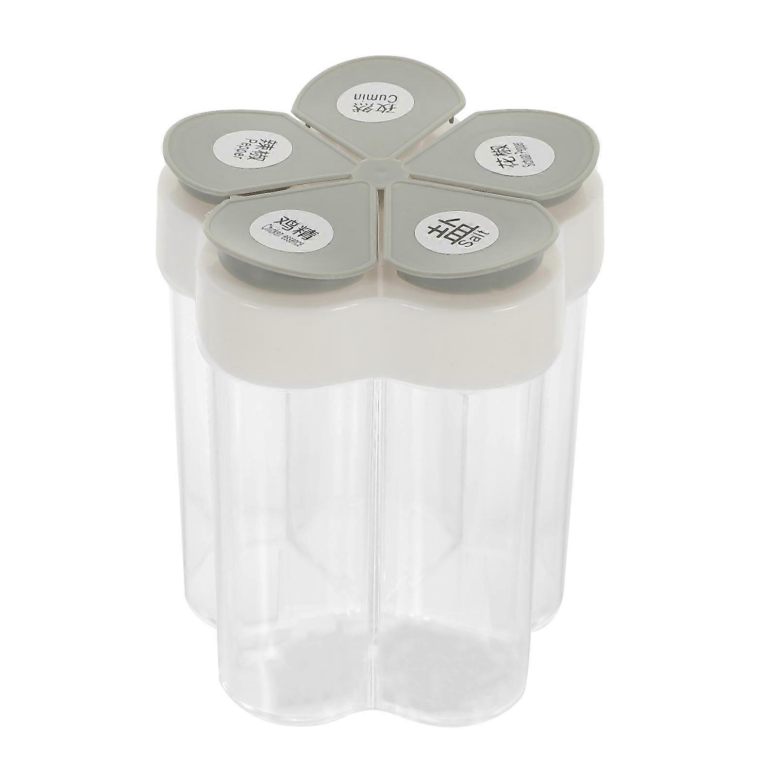 Spice Container Set Multi Spice Container For Home Use Grey Rectangular Condiment Dispensing