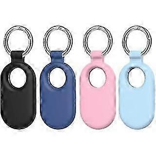for Samsung Galaxy SmartTag2 Case, 4pcs Protective Silicone Case for Galaxy Smart Tag 2 with Key Ring for Keys, Wallet, Luggage, Pets
