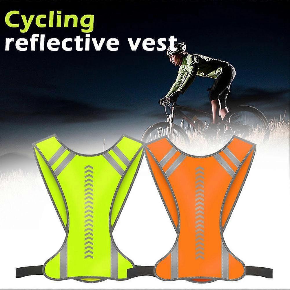 Fluorescent green (A) one size $Reflective vest running vest safety guide cross-border reflective clothing emergency guidance clothing cycling