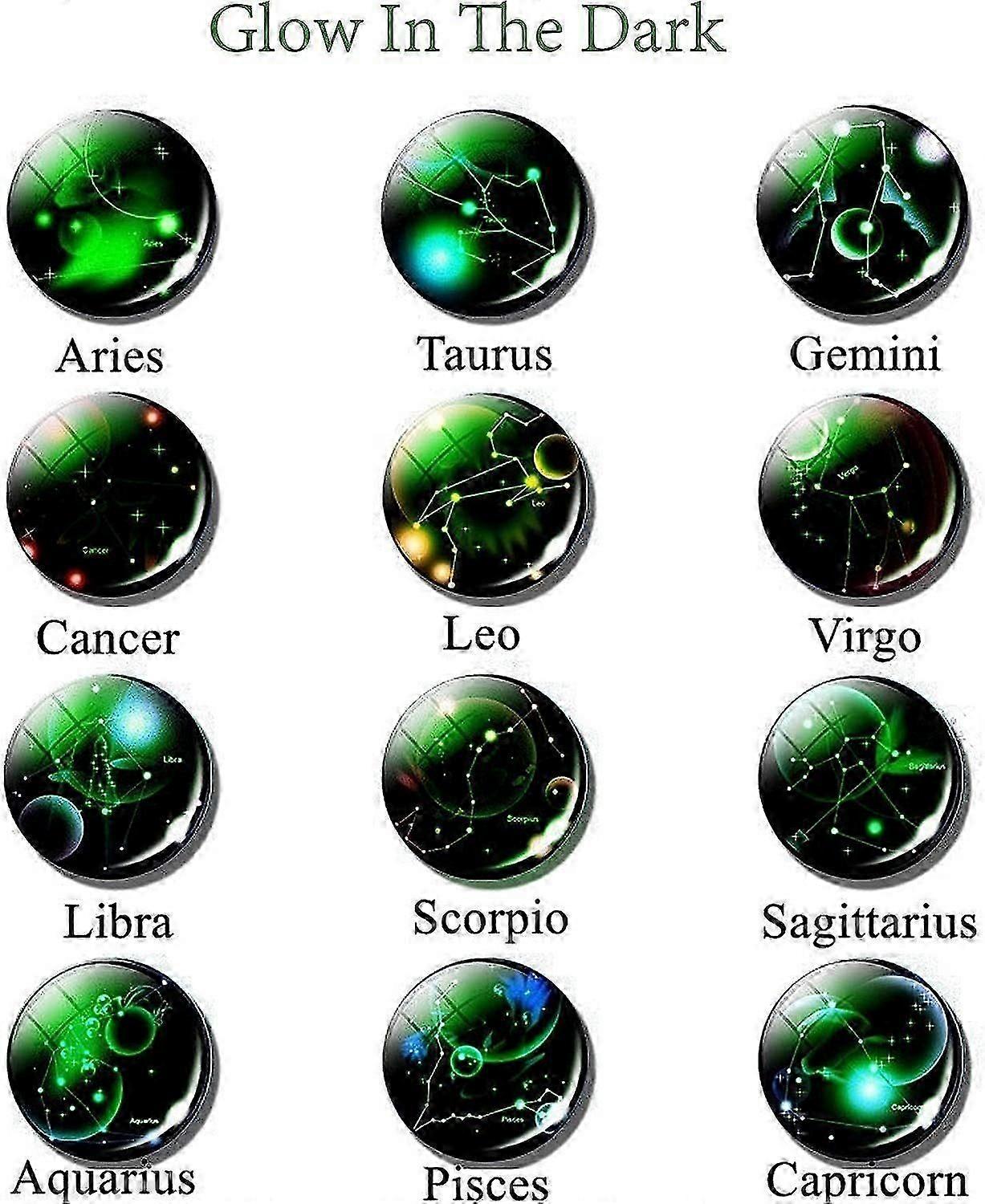 12 Constellation Glow In The Dark Galaxy Keychain, Sagittarius-1