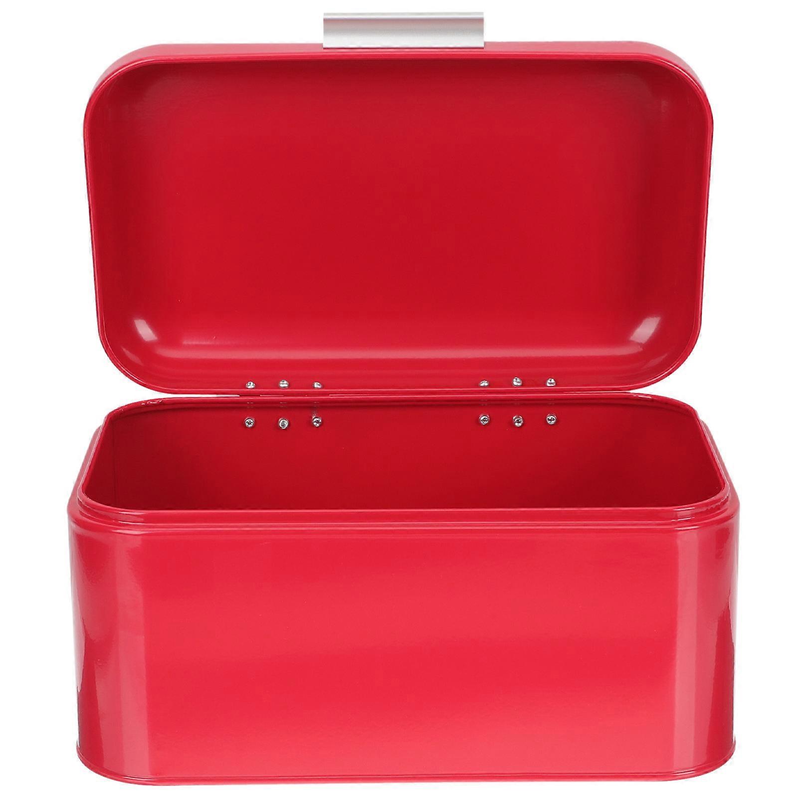 Retro Metal Bread Box Storage Bin Iron Kitchen Organizer for Bread, Snacks, and Utensils – Space Saving Design