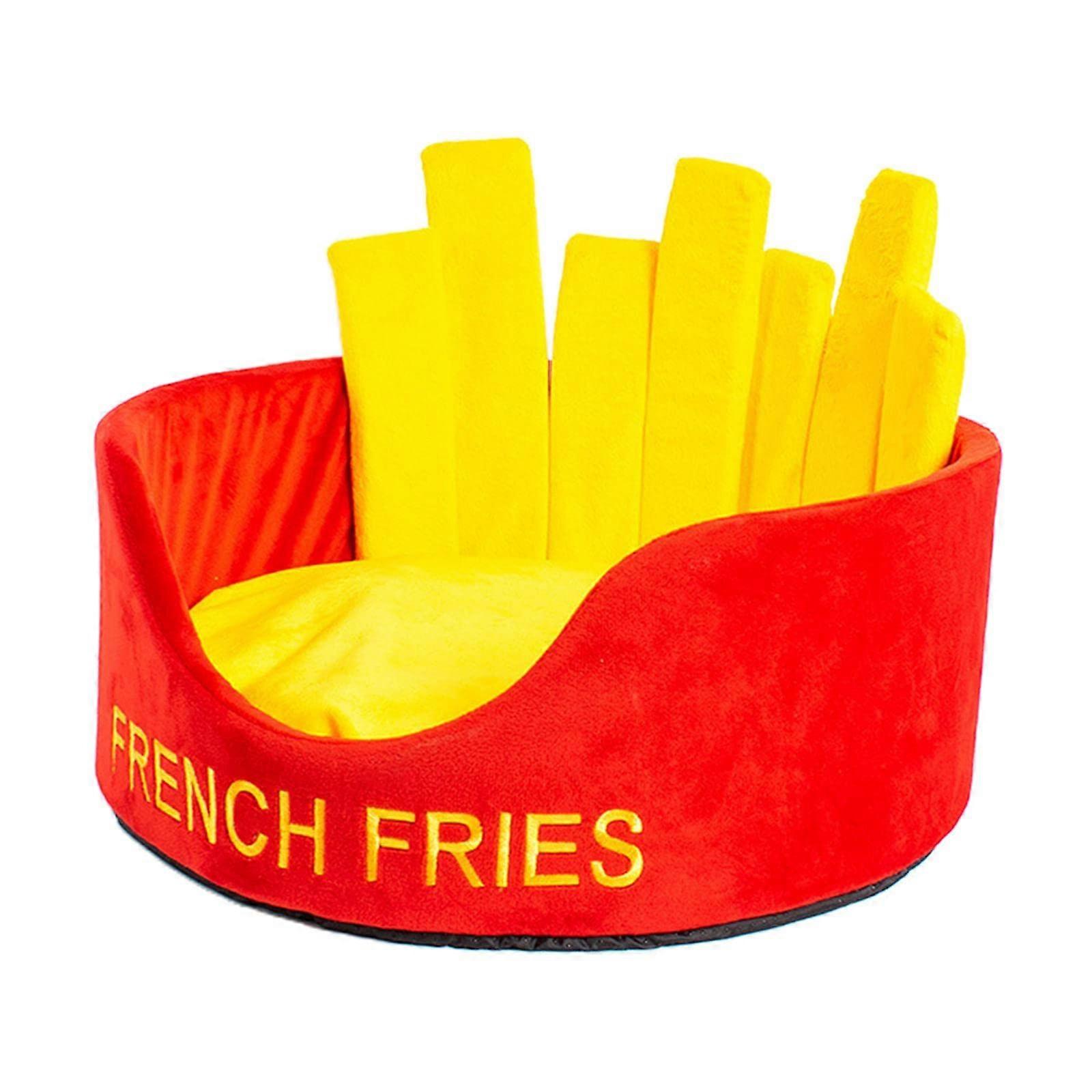 Cuddly Cuddly Tent Bed for Dogs, Self-Warming Washable Portable Sleeping Bag, Indoor Use, French Fries Design