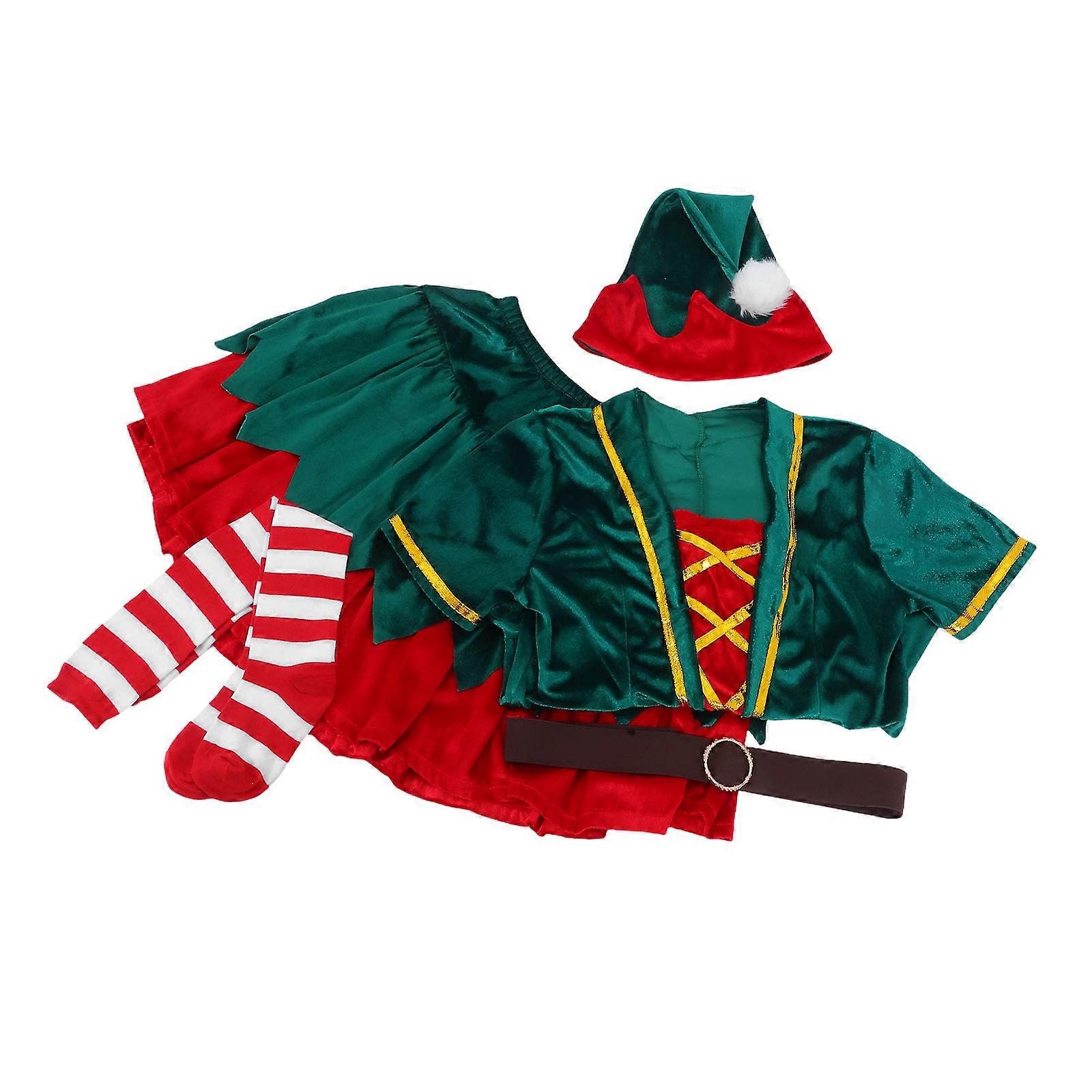 Costumes Set Fashion Elf Costume Suit Cartoon Christmas Elements For Women Dry Party Assorted Color Size XL