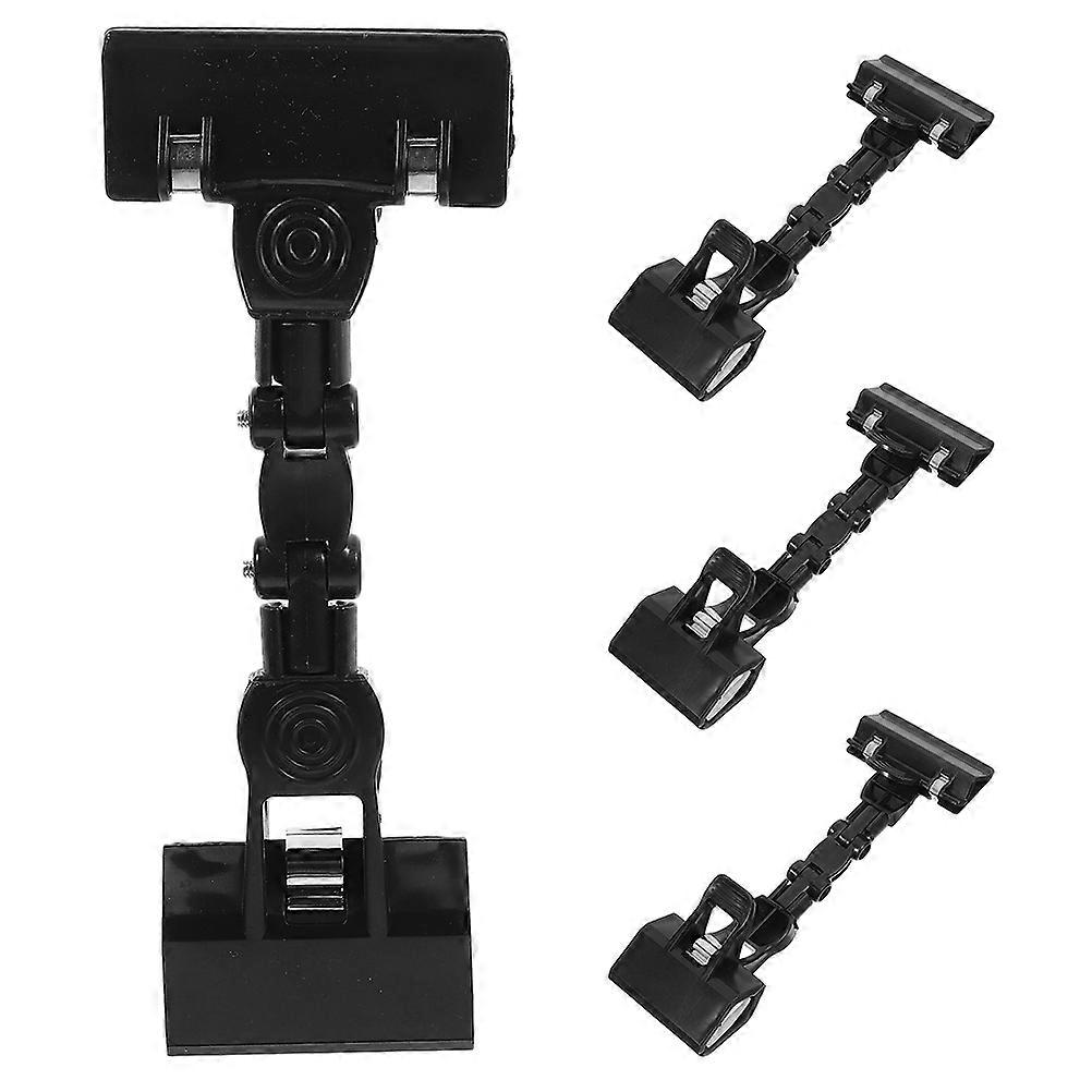 Clip On Sign Holder Paper Holder Clips Versatile Usage Compact and Portable Iron 7.1×2.8×2in 4Pcs