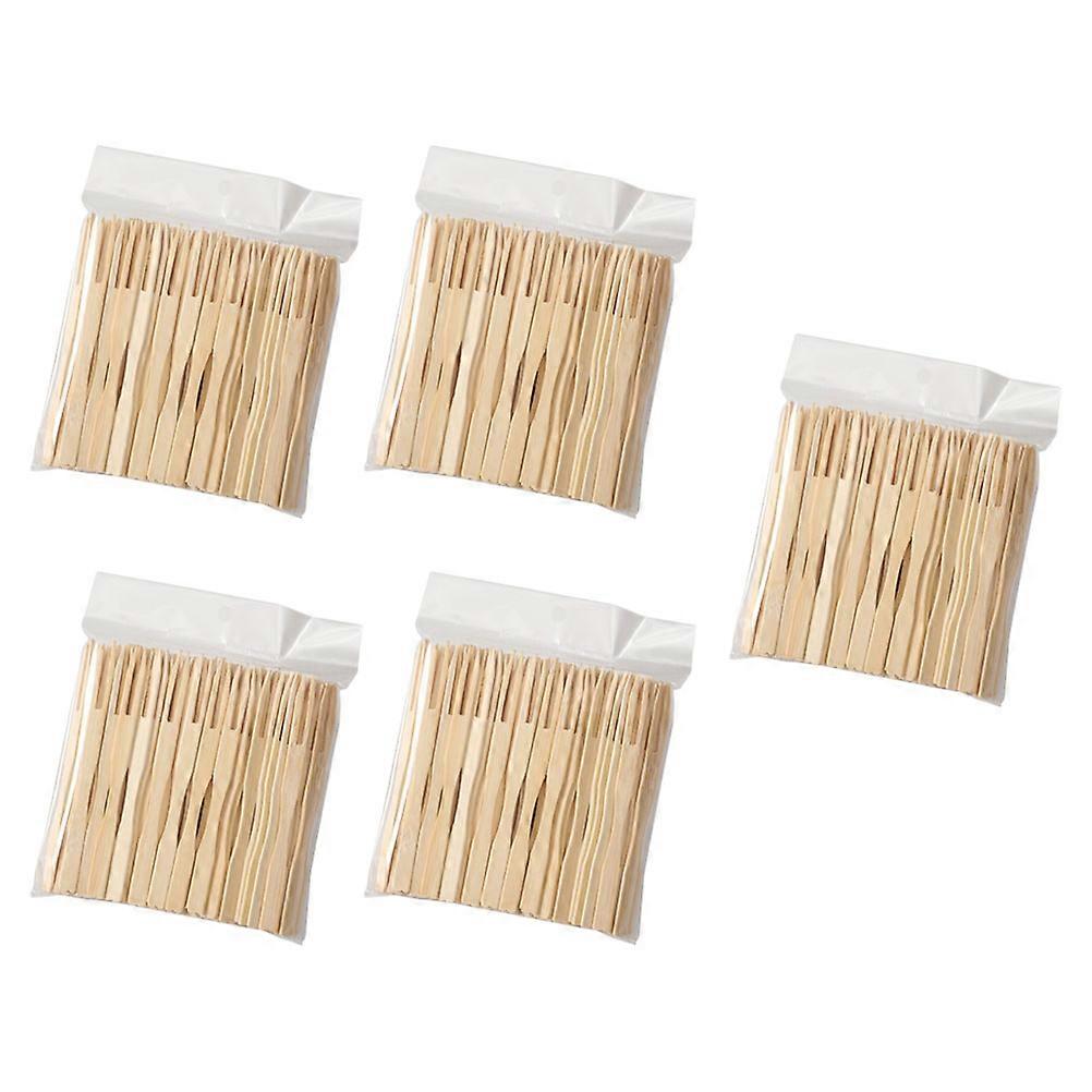 500 Pcs Bamboo Fruit Sticks and Cake for Home and Restaurant Log Color