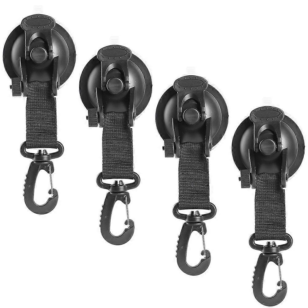 Suction Cup hooks for Home Use Black ABS Material with High Adhesion and Anti Slip Effect 4 Pieces
