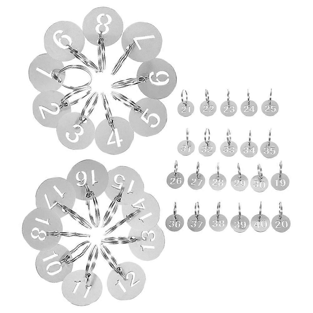 Here's a well structured product description for your **40pcs Stainless Steel Round Numbered Tags with Key Rings**:
### **40pcs Stainless Steel