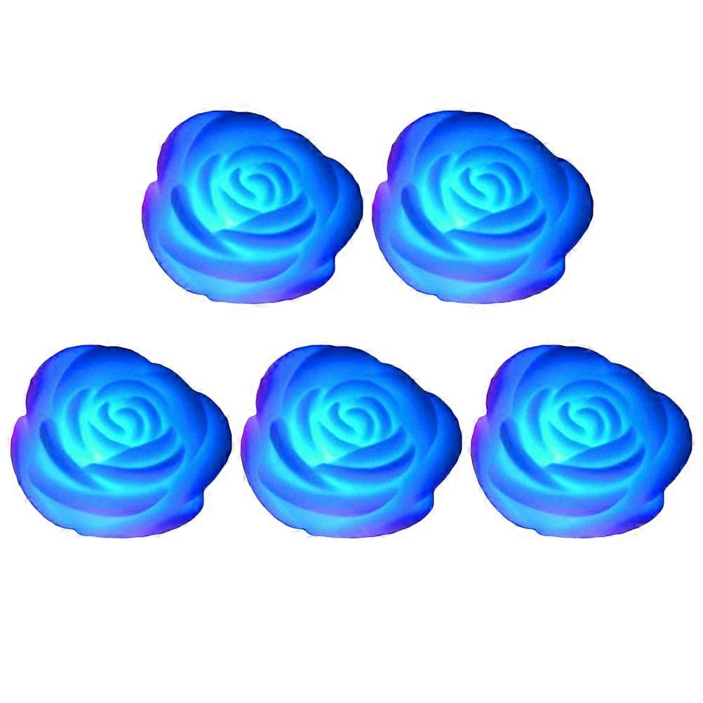 Romantic Rose Shaped LED Lights with Automatic Color Changing Plastic Floating Candle for Lighting Colors