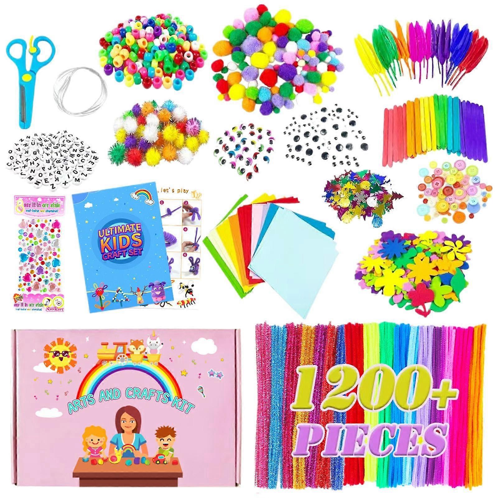 Arts Toy Making Kit with POM POMS straws Handmade educational toy for 3 years