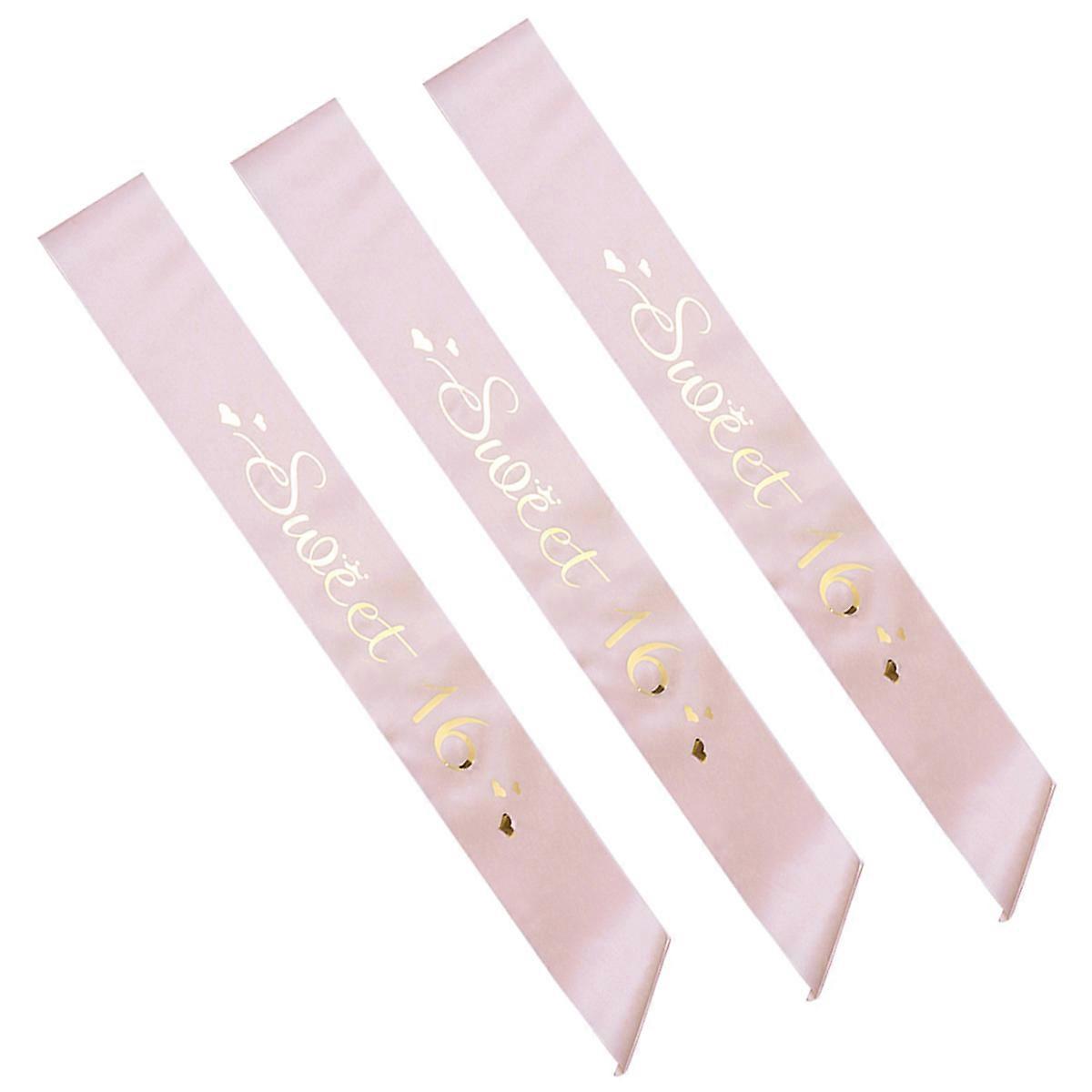 3pcs Birthday Sash Single Layer Bands With Letters for Party Decorations and Celebrations
