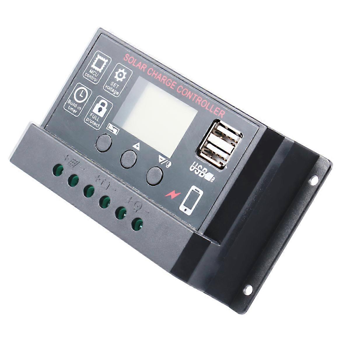 Solar Energy Controllers Fully Automatic Universal Controller ABS Material LCD Display Short-Circuit Protection 1Pack