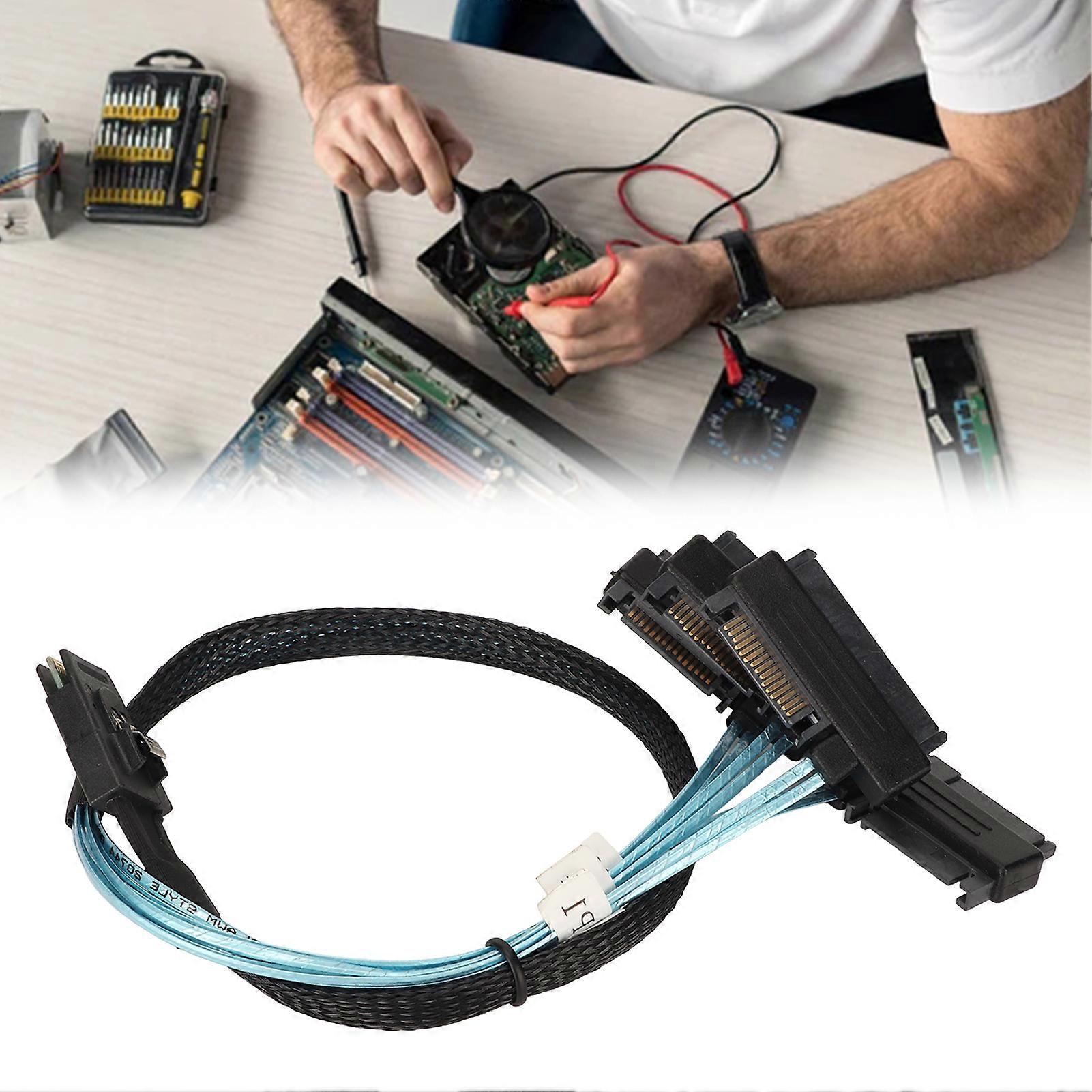 Mini SAS SFF 8087 to 8482 4 Serial ATA Interface Adapter Cable Power Transmission Converter Cord 0.5 Meter / 1.6ft 