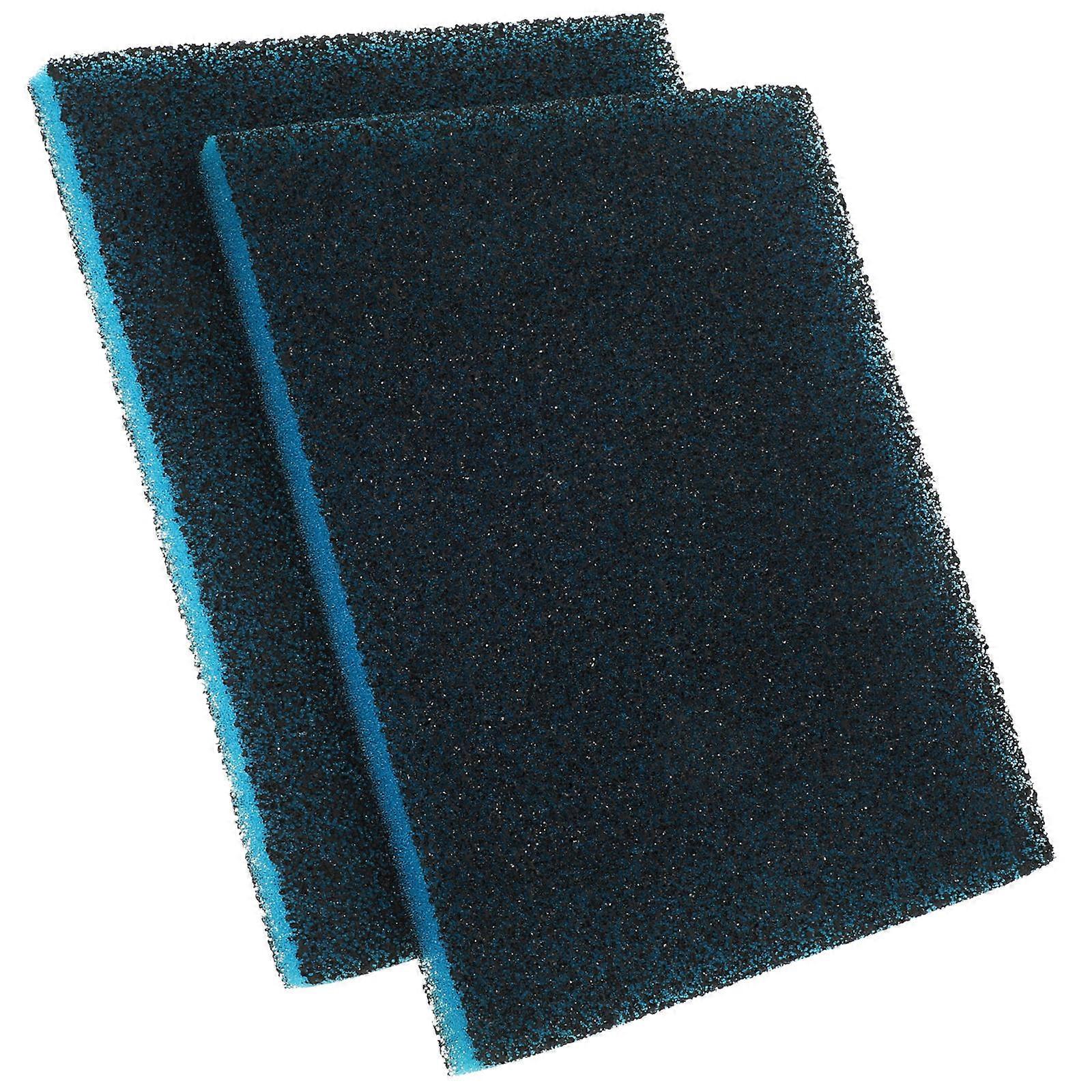 Pompe Filtre Éponge Aquarium Coton Charbon Actif Réservoir D’eau Douce 11.8×9.8×0.8in Augmentation de la solubilité de l’oxygène 2Set