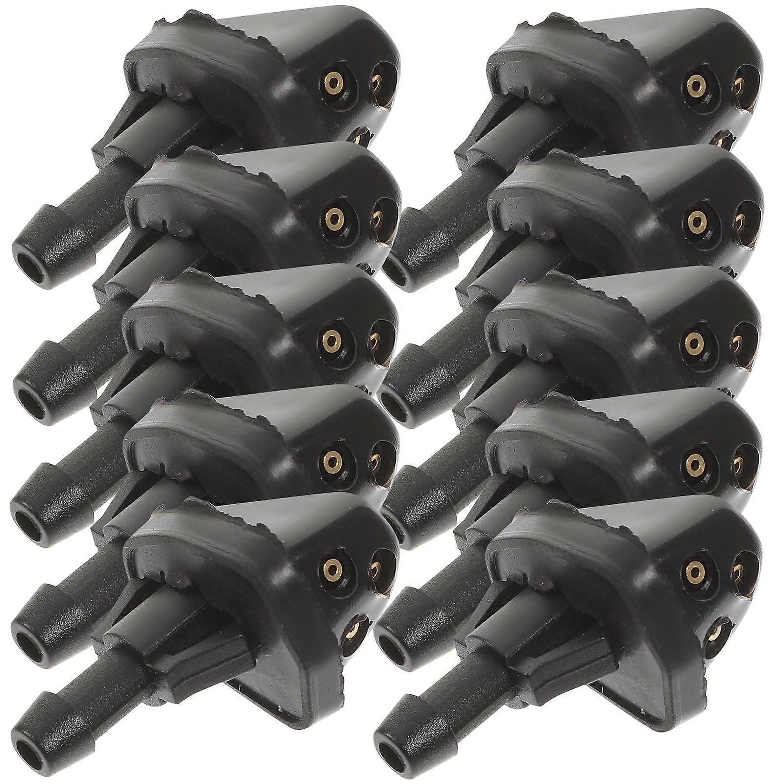 Front Windshield Washer Nozzle Kit 10pcs Black Sprayers for Clear Windscreen Easy Repair Replacement for Car Automatic Wash Damage