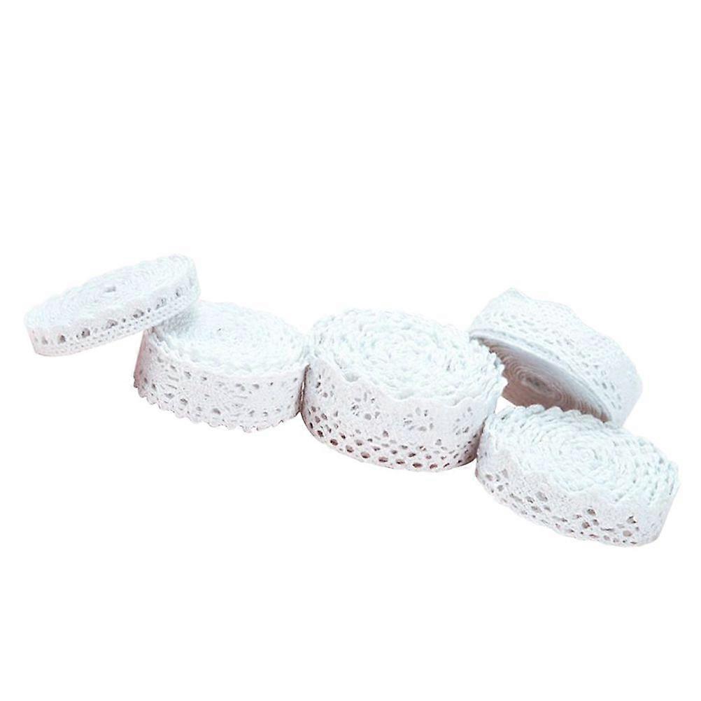 Lace Material Lace Ribbon Decoration Christmas Parties Home Decor White 200x2x0.1cm 5Set