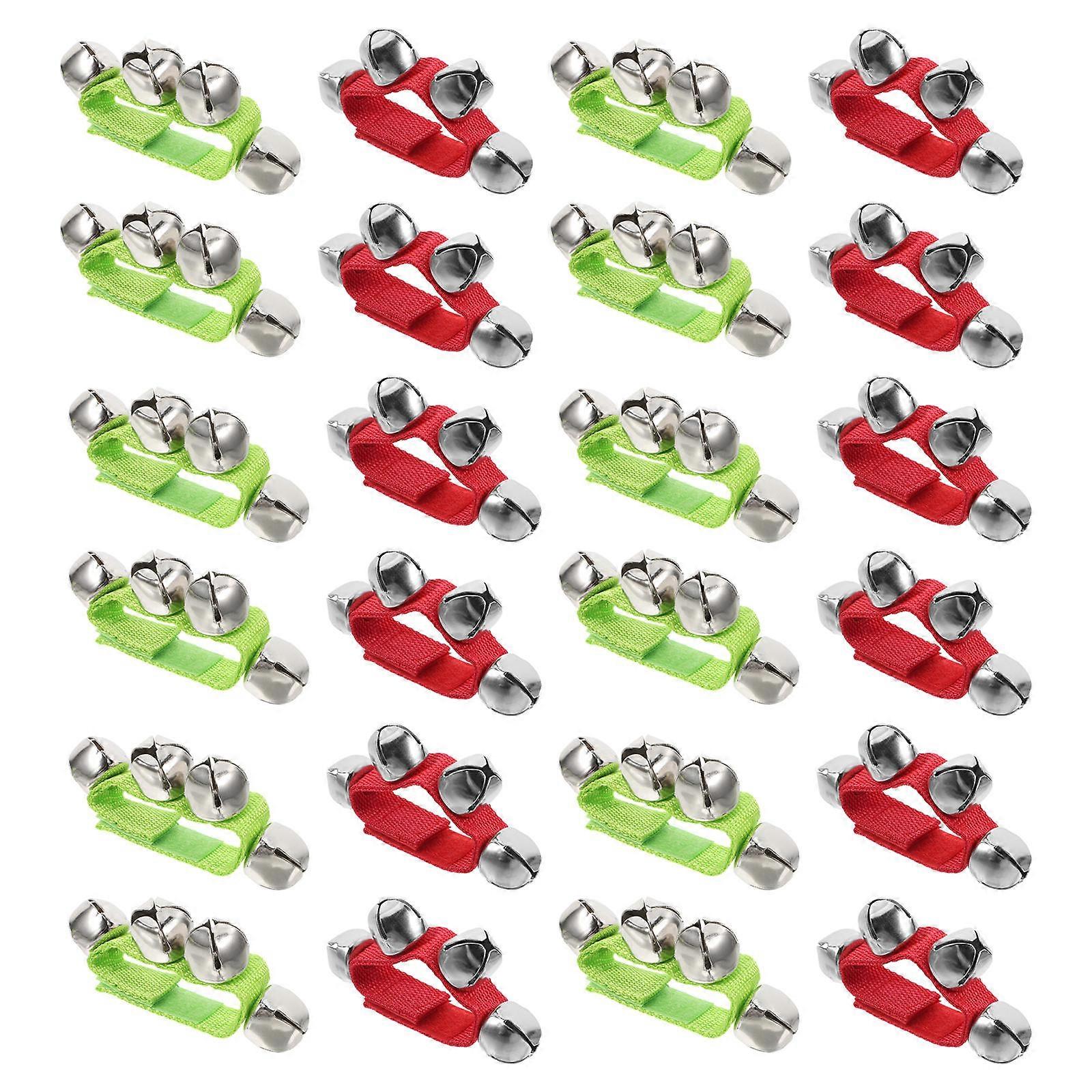 Hand Bell Jingle Bell Musical Instruments Circular Band Wrist Bells For Children School Musical Class 24Pcs