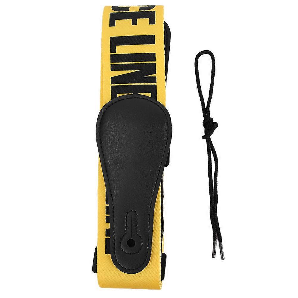 Universal Adjustable Yellow Warning Line Pattern Guitar Strap Musical Instrument Accessories
