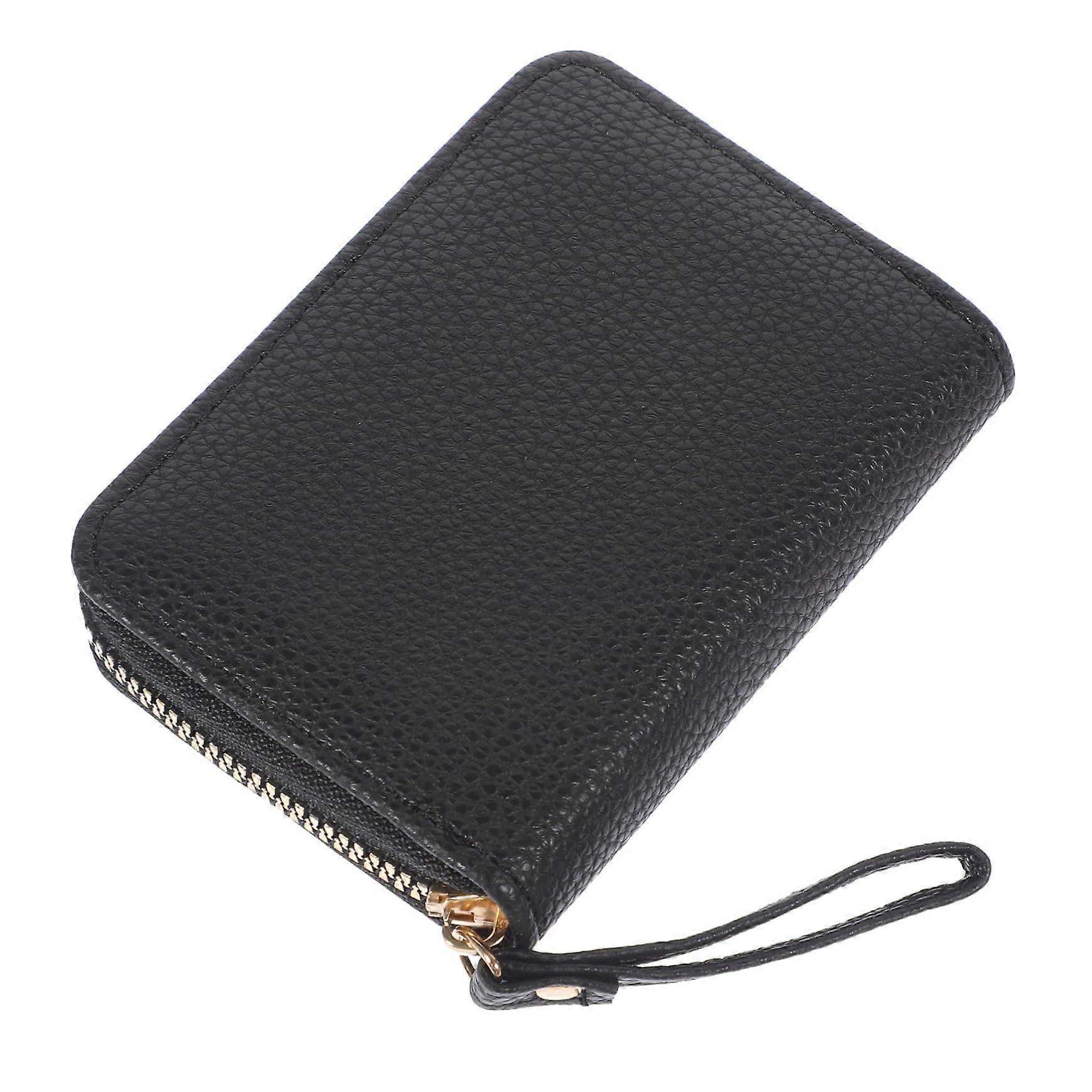 Large Capacity Women's Credit Card Holder Zipper Wallet PU Coin Purse with Multiple Compartments for Cards and Cash