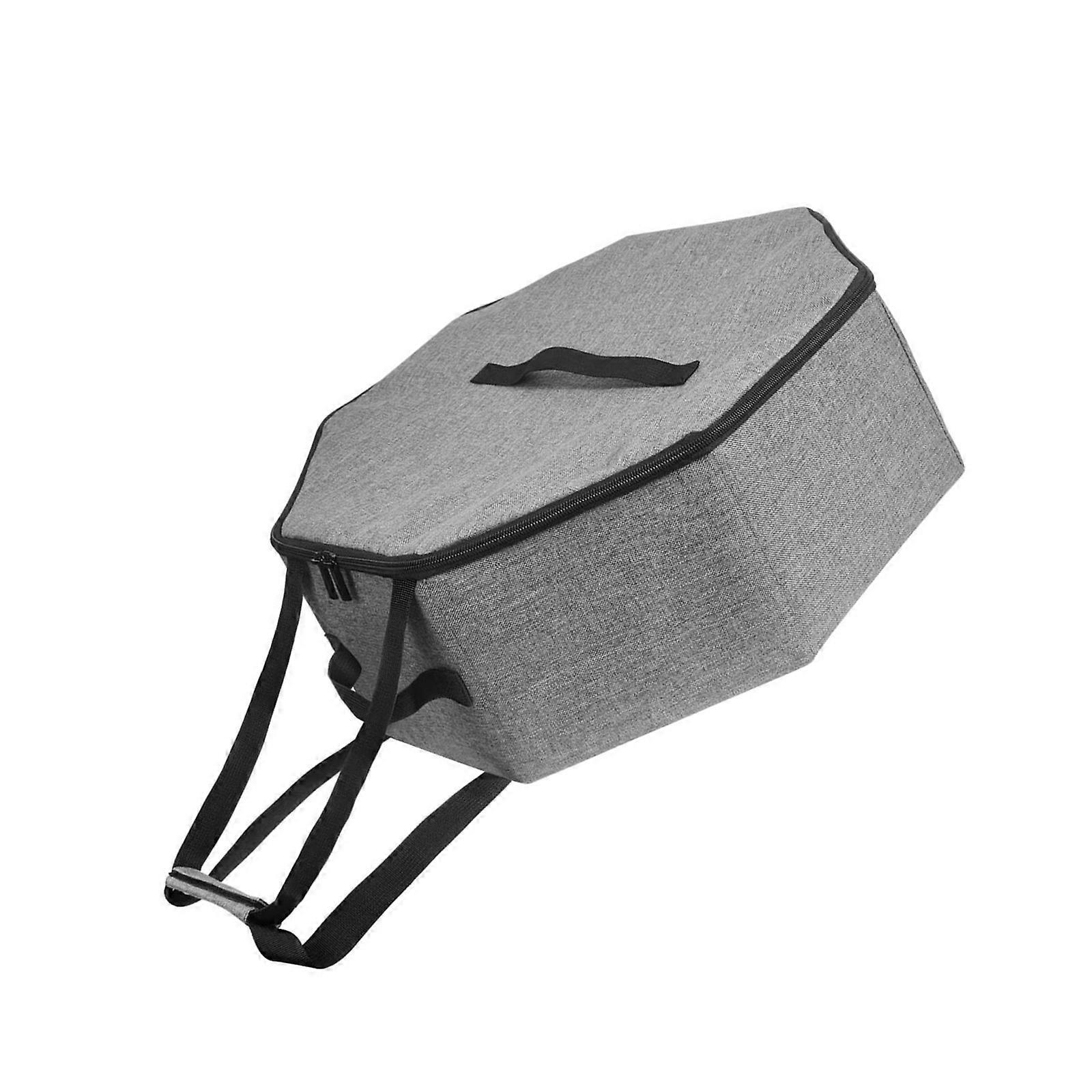 Foldable Hat Storage Bag with Zippered Lid Large Capacity Caps Organizer Water Resistant Polyester For Travel Home Use Light Grey